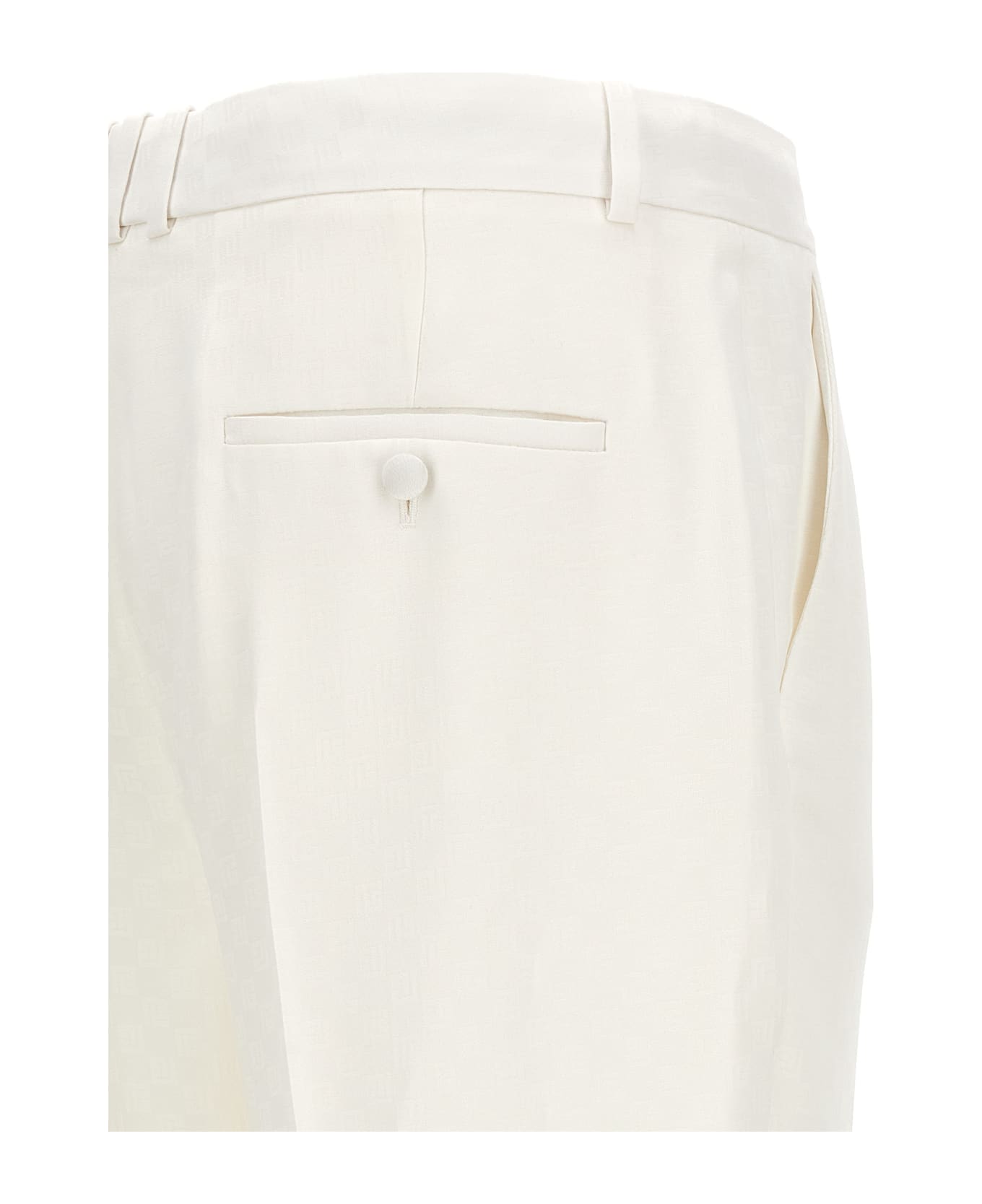 Balmain 'monogramma' Satin Pants - White