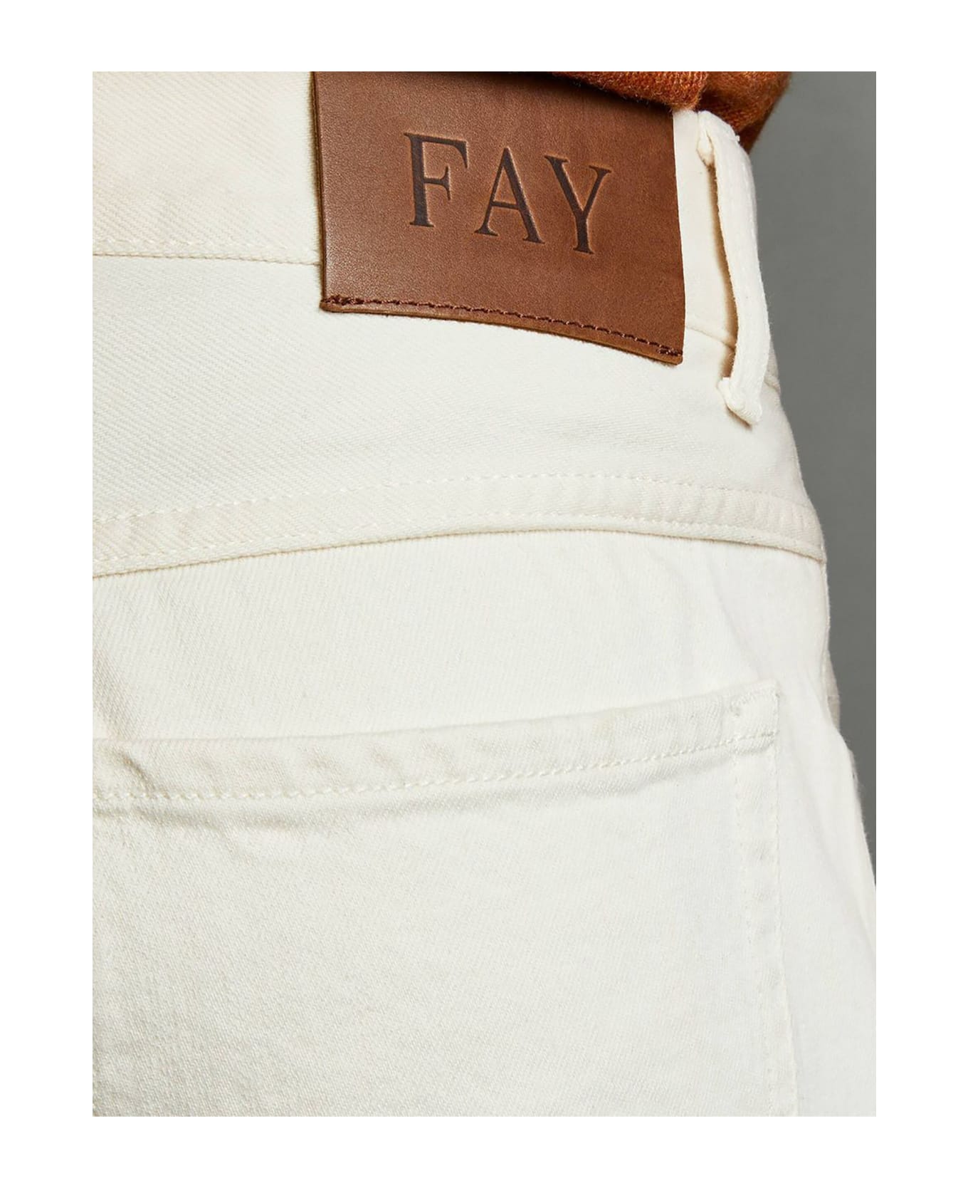 Fay Straight Leg 5-pocket Jeans - Beige