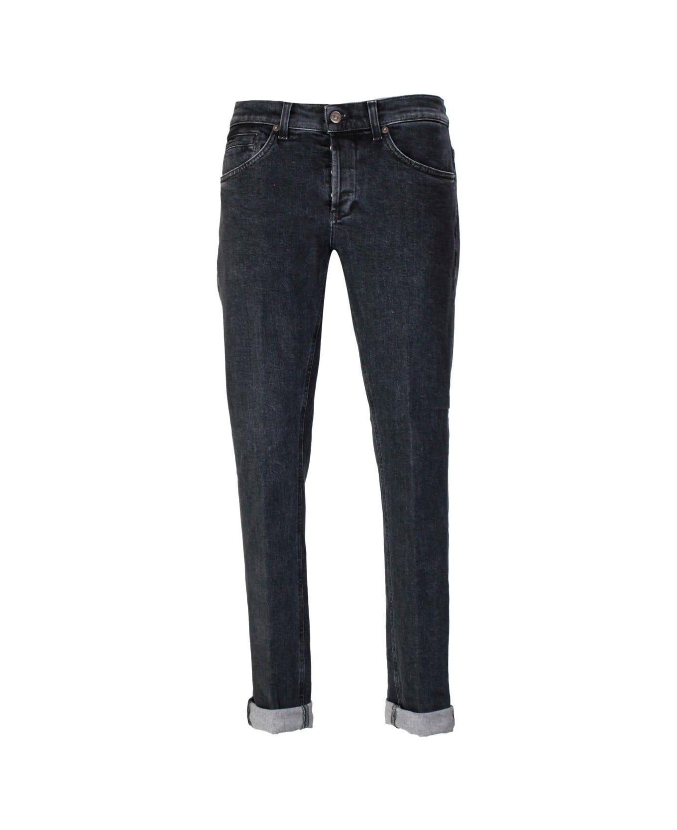 Dondup Turn-up Cuffs Stretched Jeans Dondup - BLACK デニム