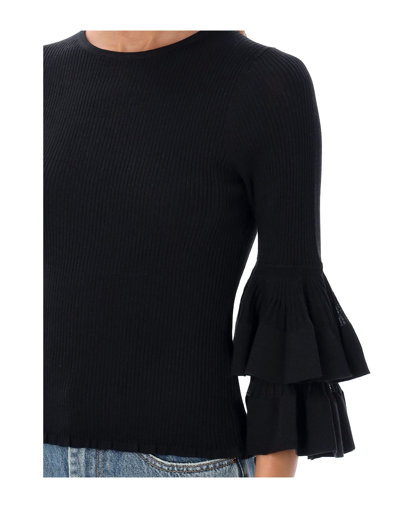 Zimmermann Ruffle Knit - BLACK