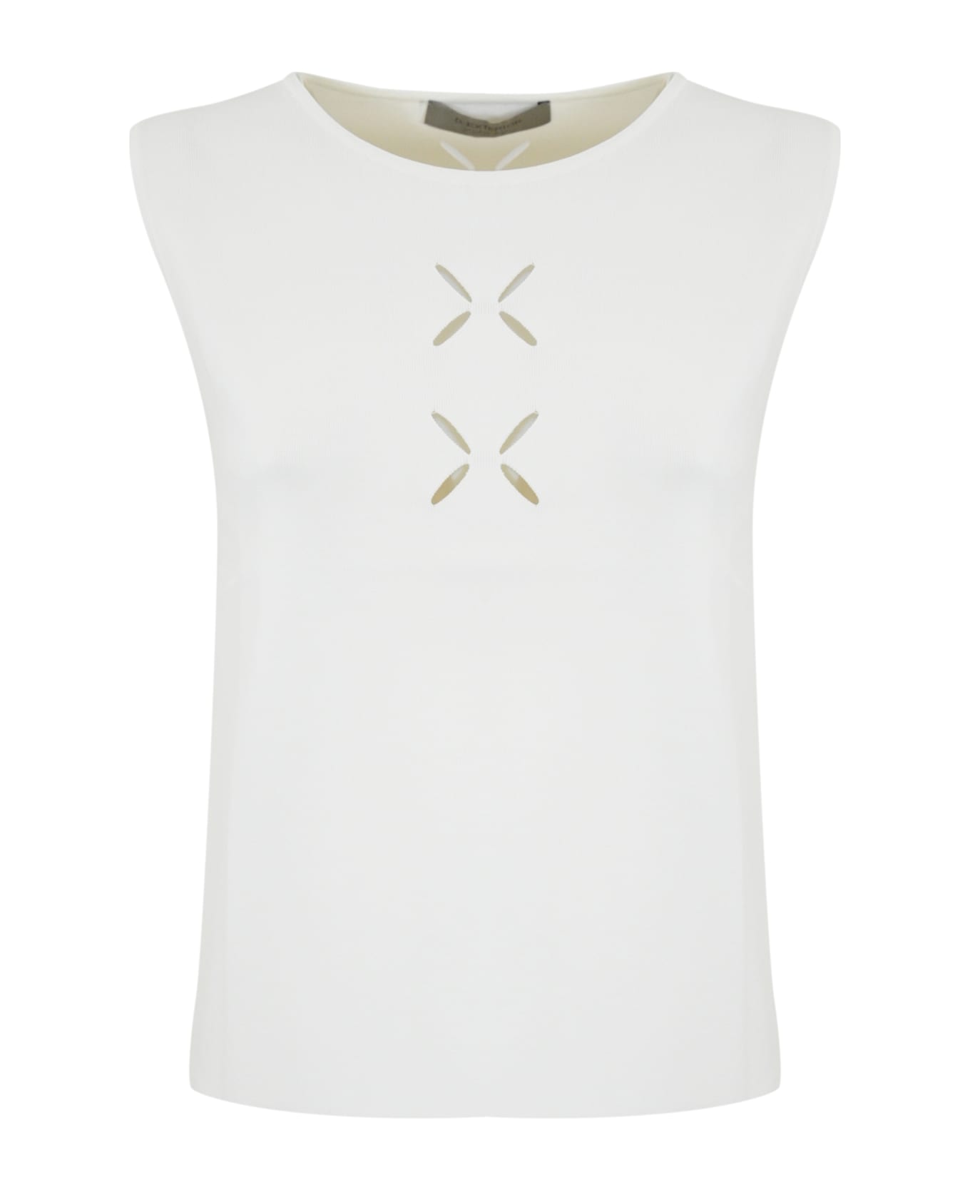 D.Exterior Viscose Flower Top - Bianco