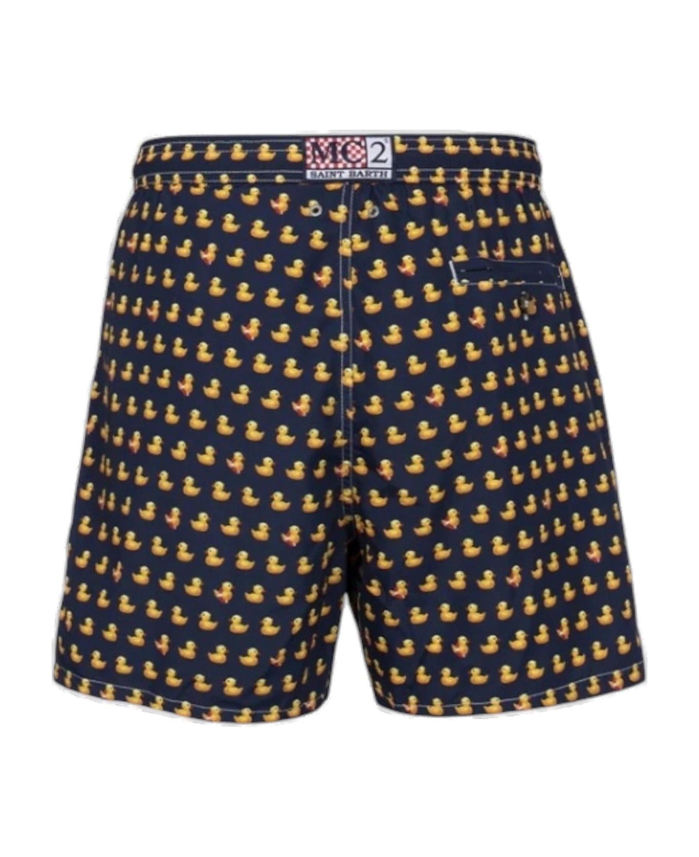 MC2 Saint Barth Pattern-printed Drawstring Swim Shorts MC2 Saint Barth - BLUE