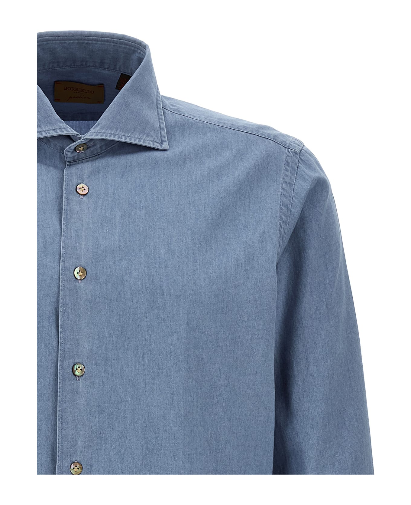 Borriello Napoli Chambray Shirt - Light Blue