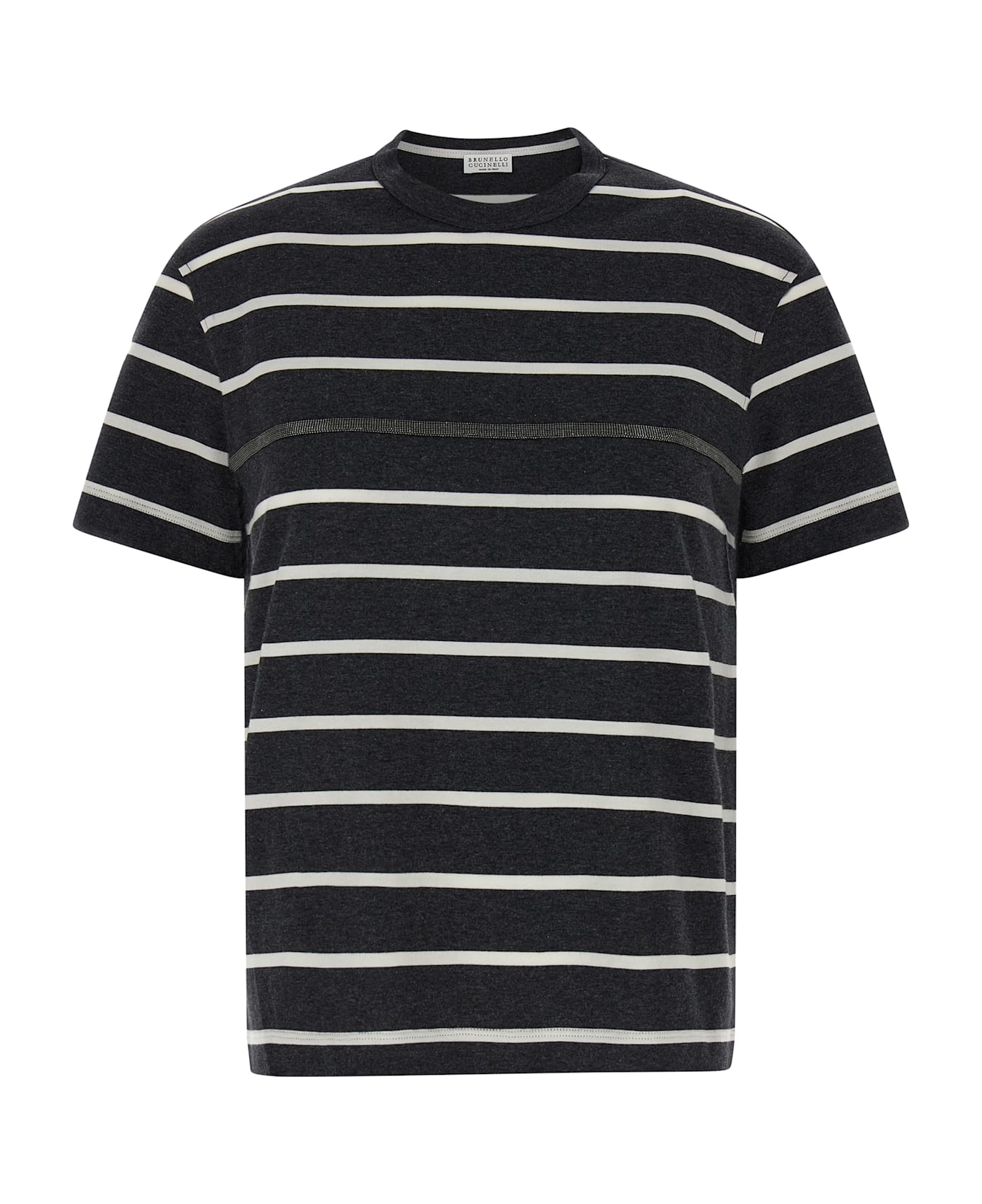 Brunello Cucinelli Monile Stripes T-shirt - Gray