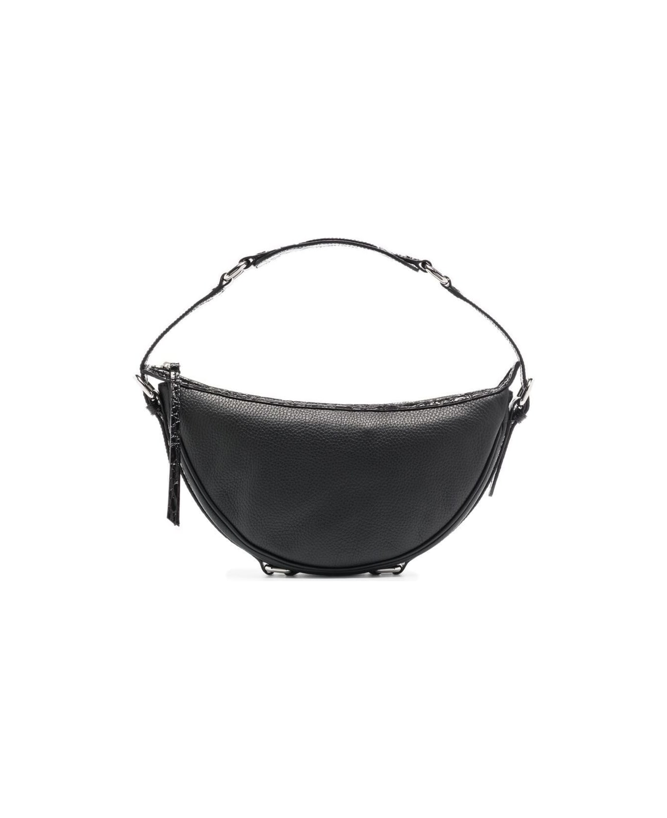 BY FAR Black Leather Handbag With Silver-colored Details Woman - Black