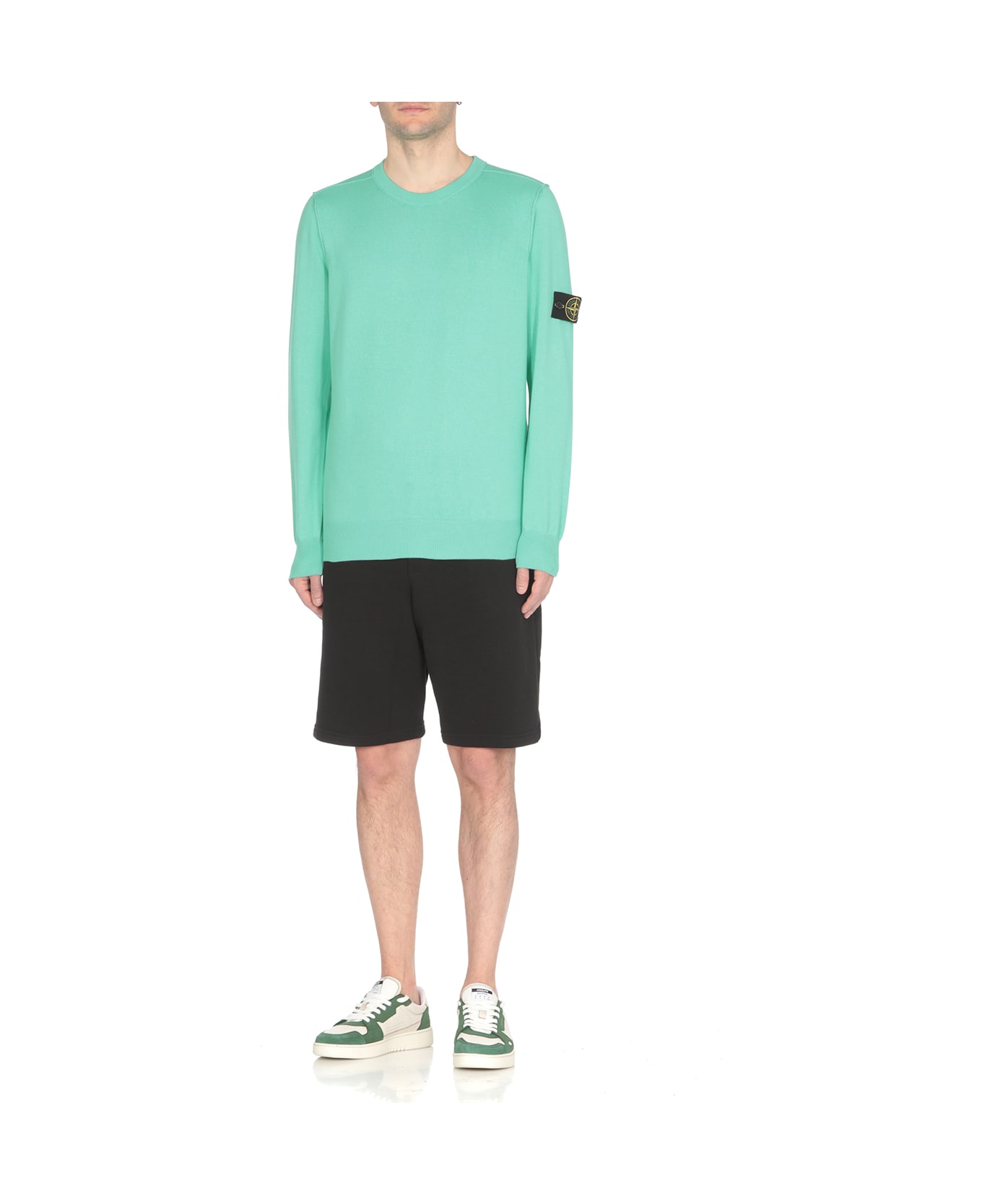 Stone Island Cotton Sweater - Verde chiaro ニットウェア