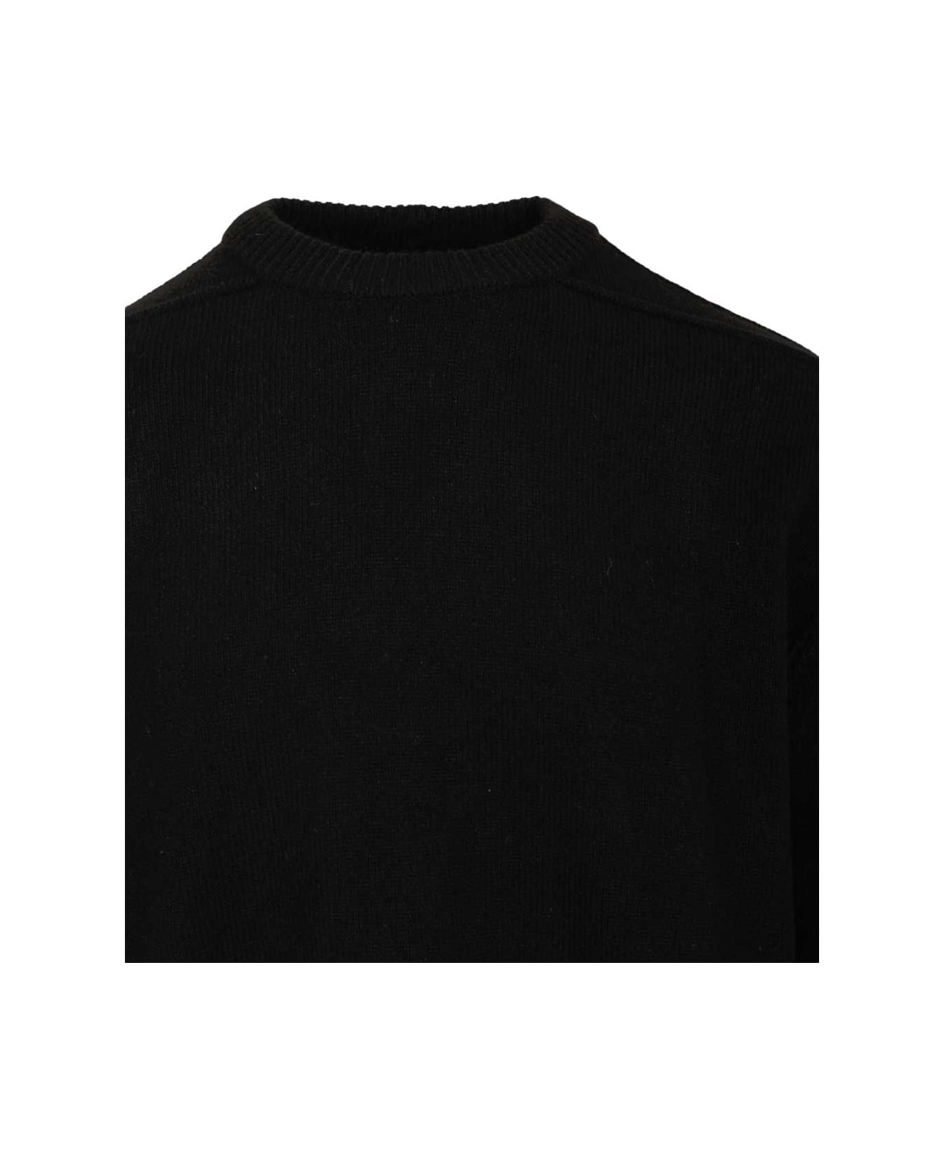 Rick Owens Cashmere Crew Neck Sweater - BLACK