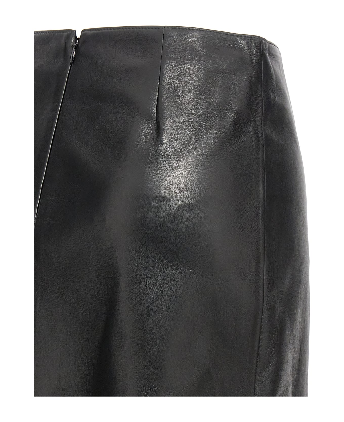 Bally Logo Leather Skirt - Black  