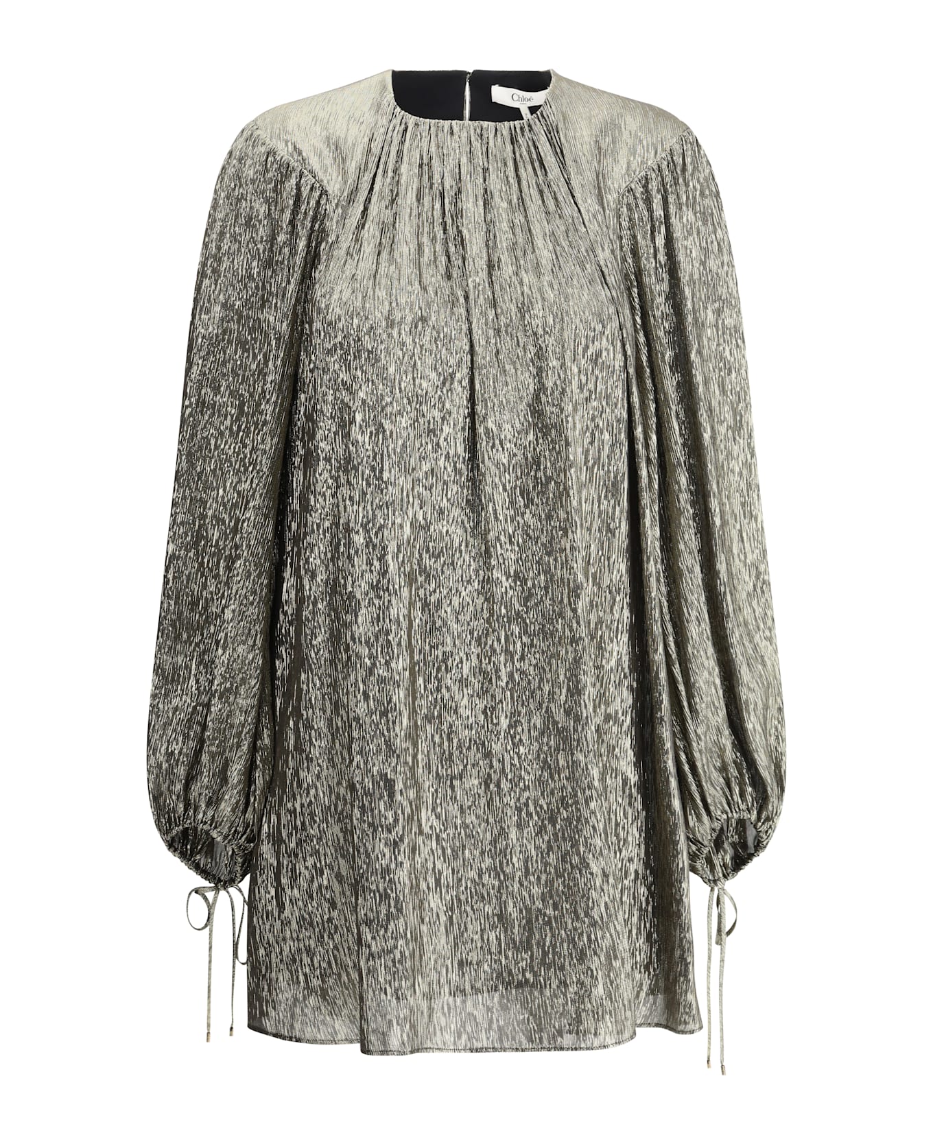 Chloé Silk Lamé Mini Dress