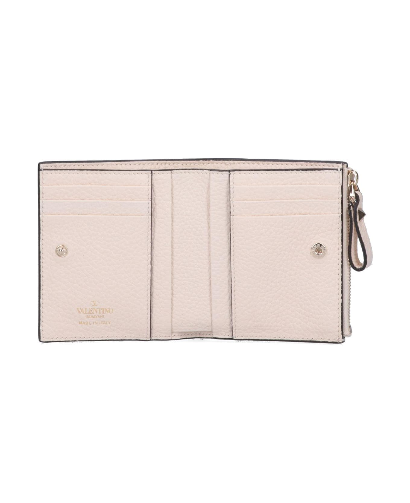 Valentino Garavani Stud Detail Bi Fold Wallet - Ivory