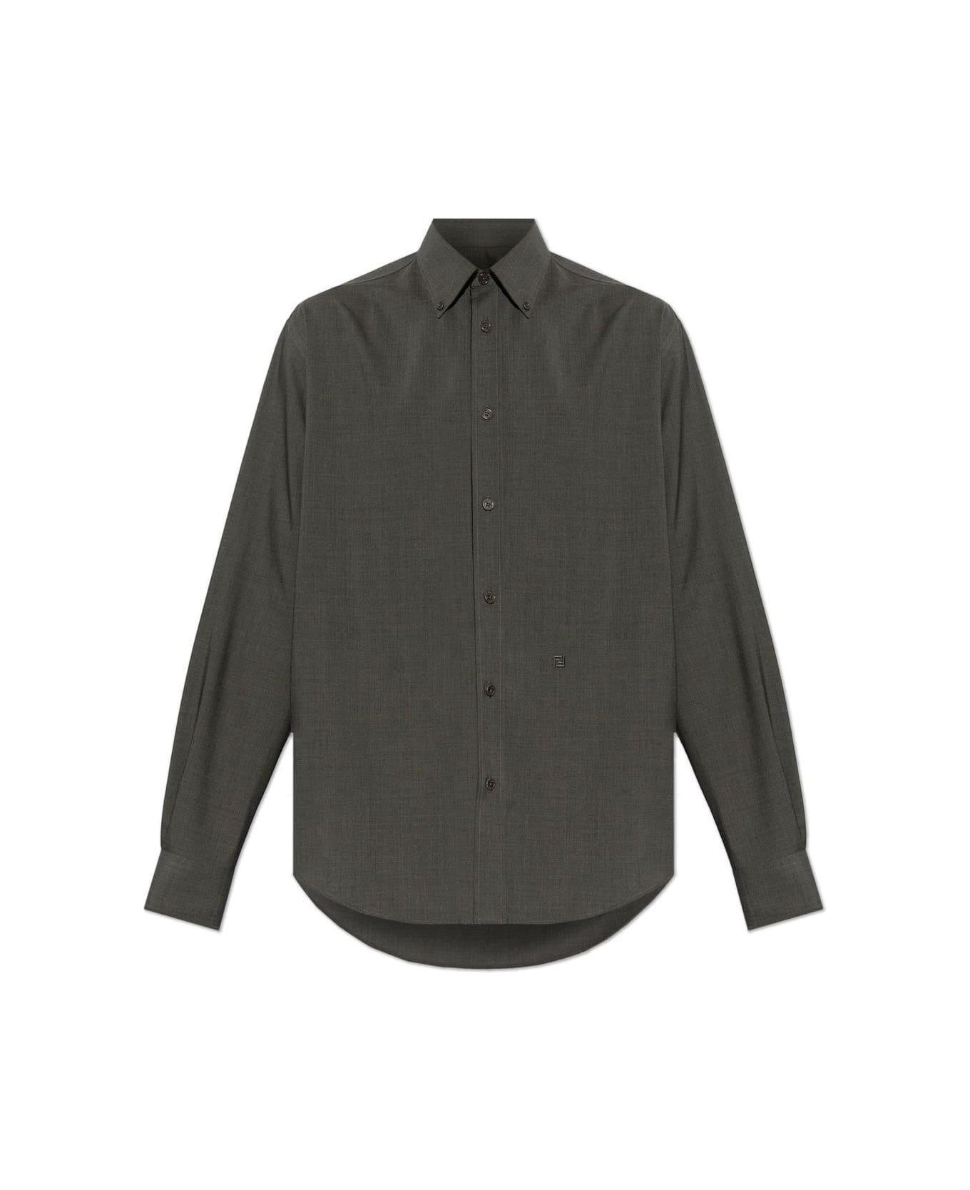 Fendi Long Sleeved Buttoned Shirt - Flannel