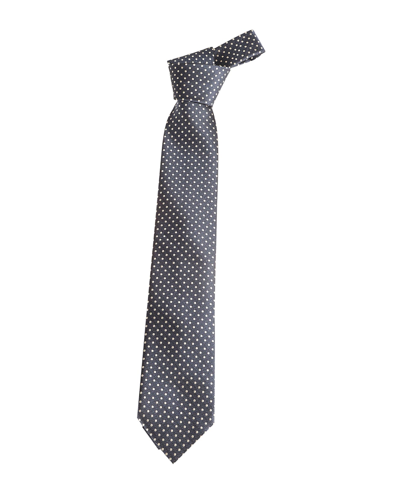 Tom Ford Dotted Print Neck Tie - Ink Blue