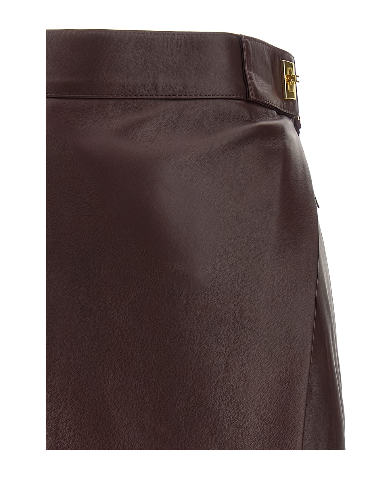 Elisabetta Franchi Nappa Skirt - Bordeaux