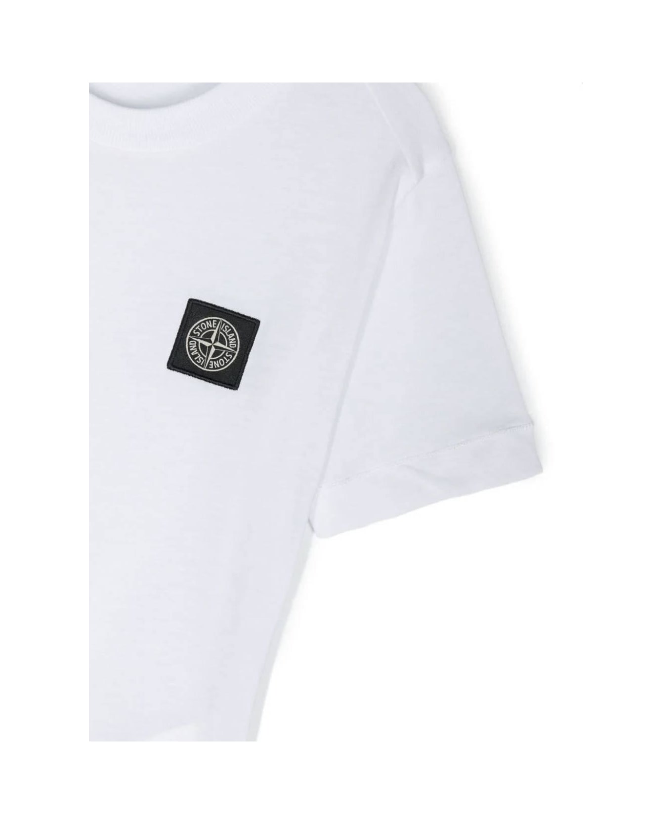 Stone Island Junior Compass-patch Crewneck T-shirt - White