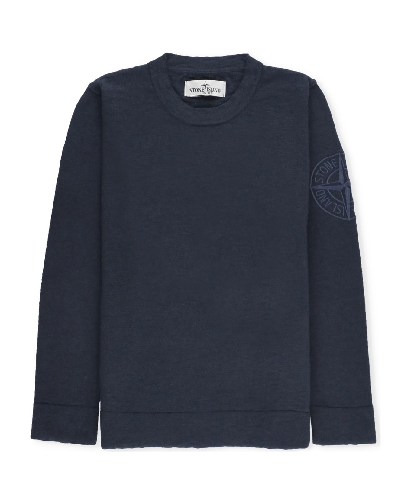 Stone Island Cotton Sweater With Logo - Blue