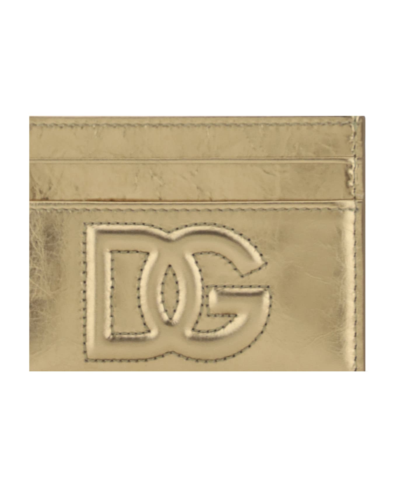 Dolce & Gabbana Logo Embossed Card Holder - Oro