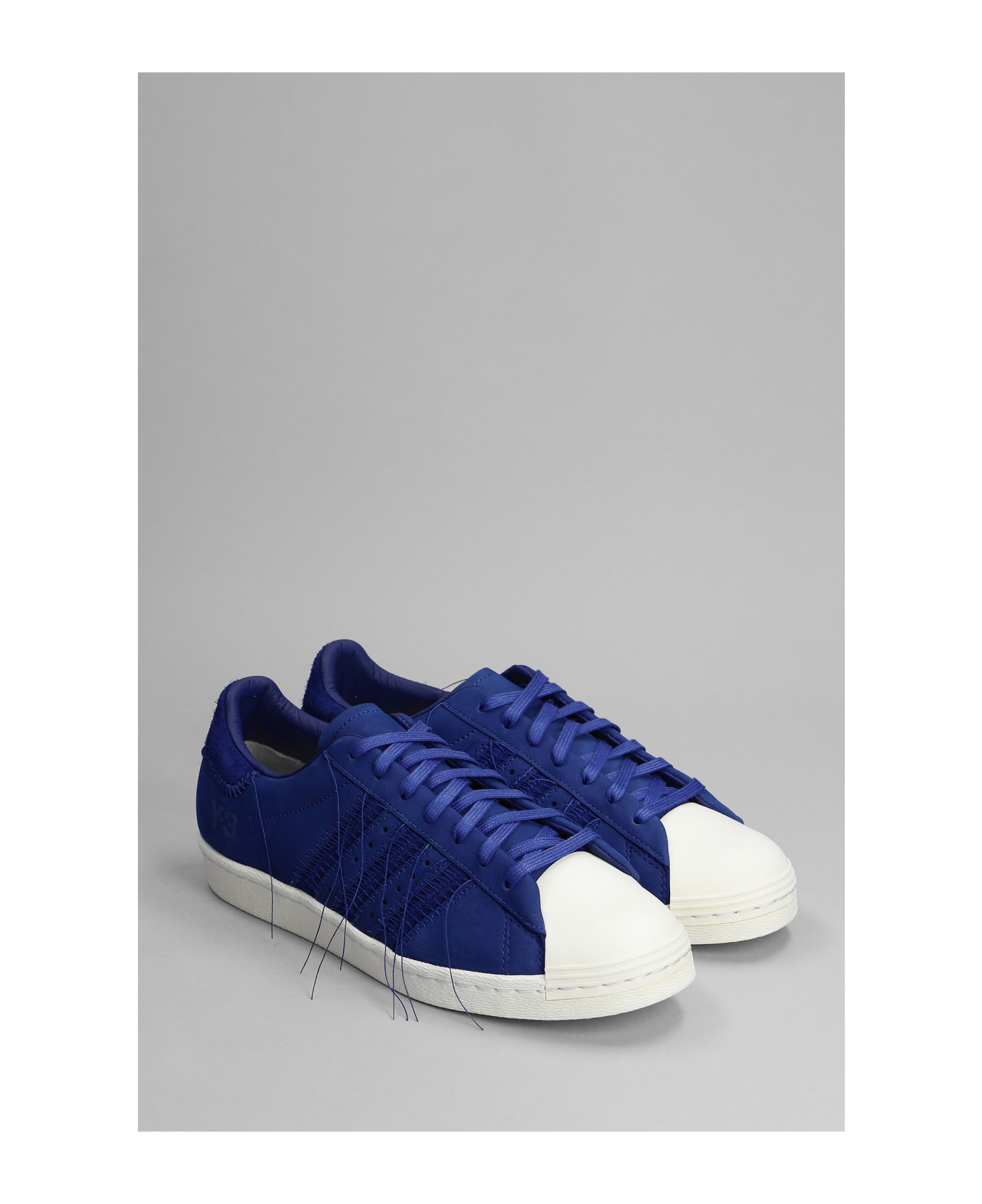 Y-3 Sneakers In Blue Leather - blue
