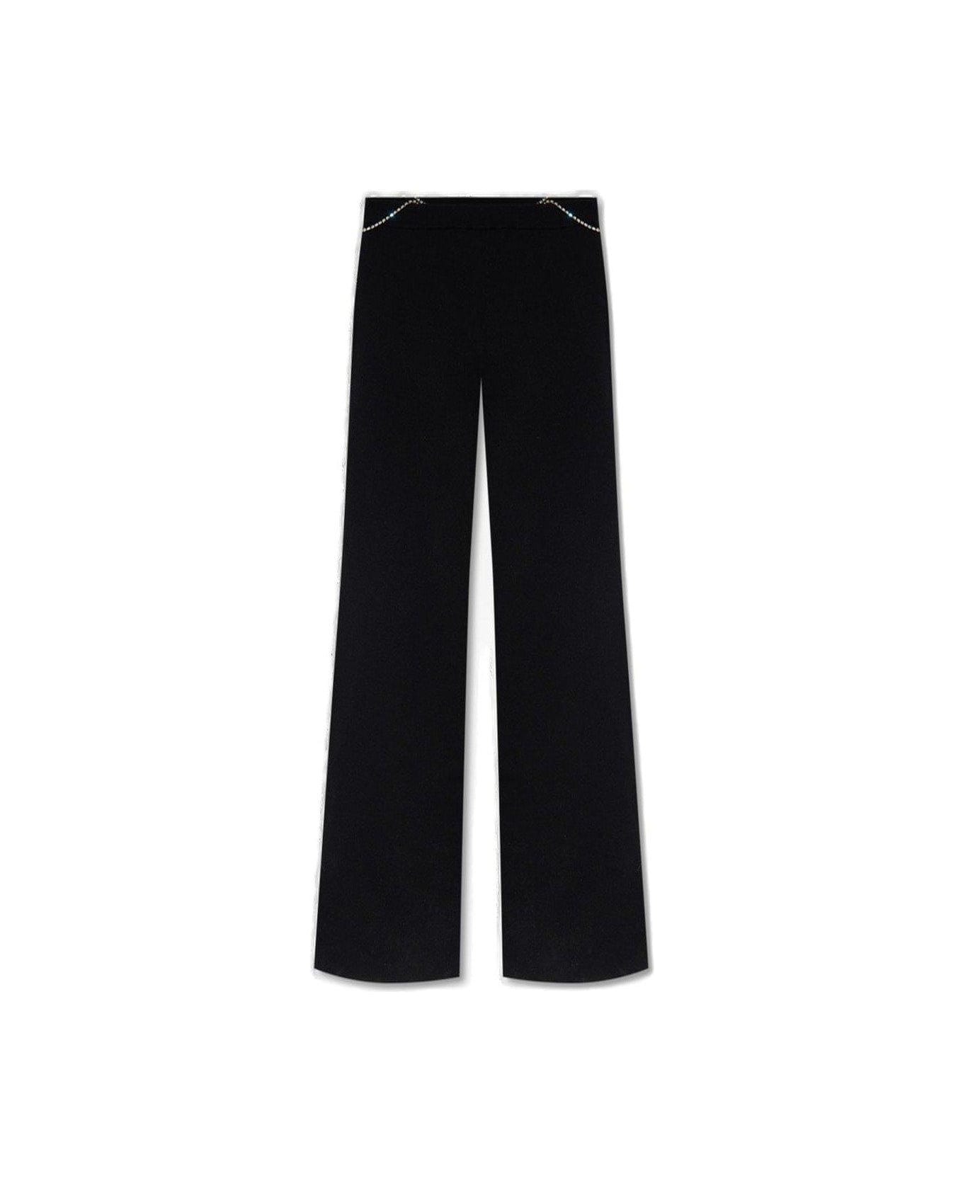 GCDS Mid-rise Flared Trousers - Black