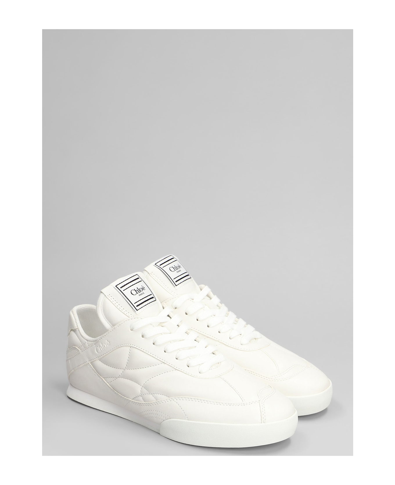 Chloé Kick Sneakers In White Leather - white