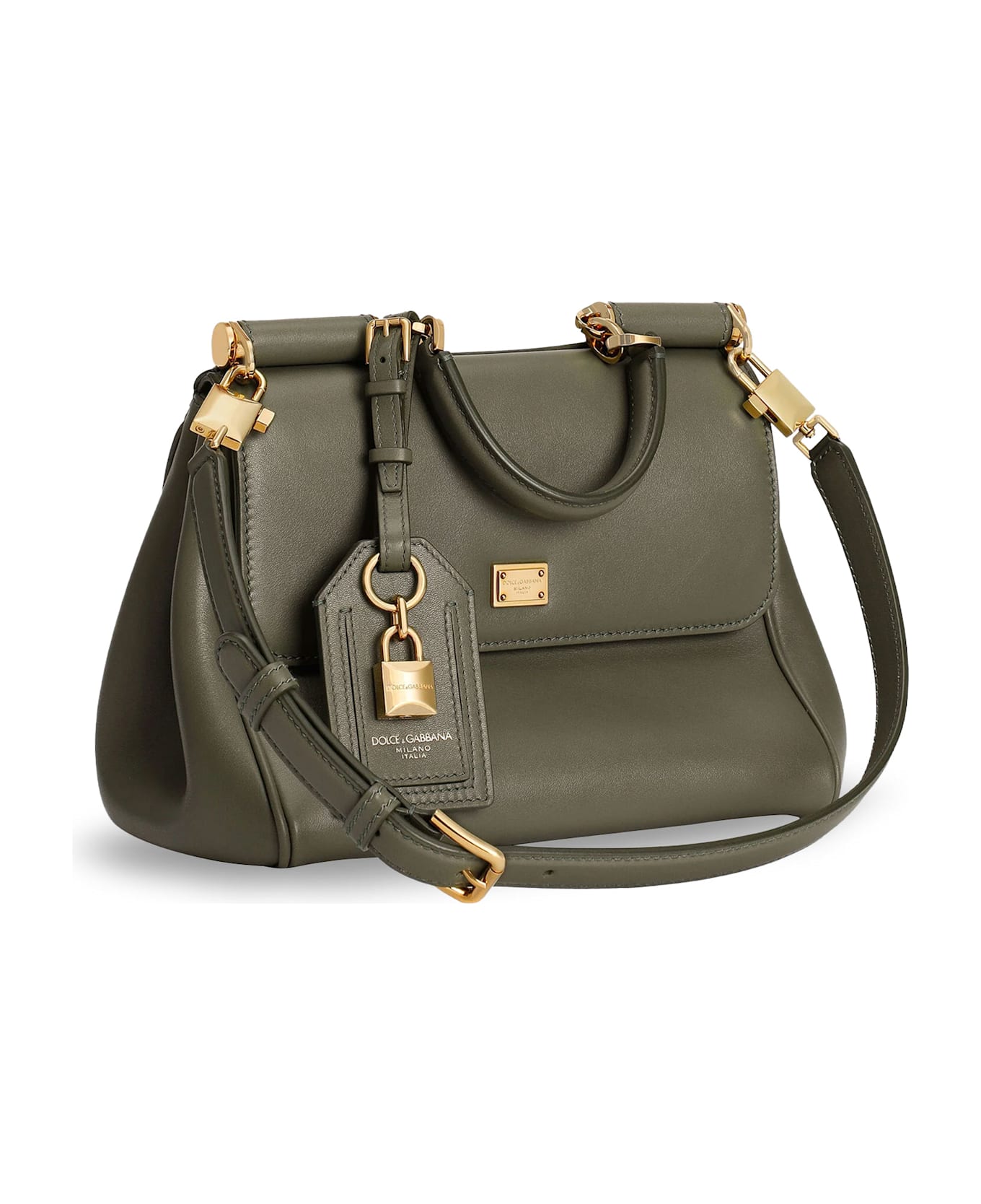 Dolce & Gabbana My Sicily Leather Crossbody Bag - Green