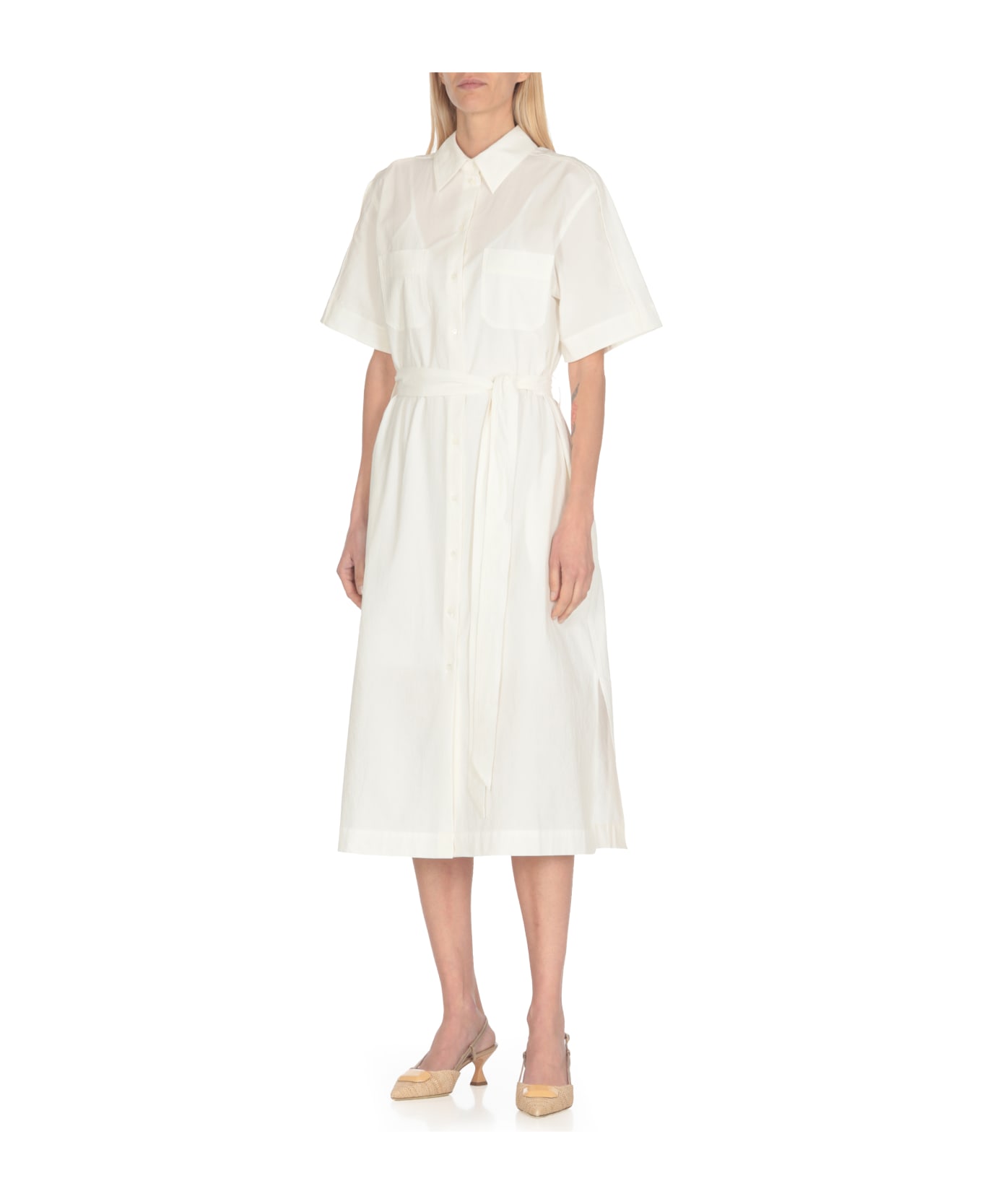 Maison Kitsuné Chemisier Dress - White ワンピース＆ドレス