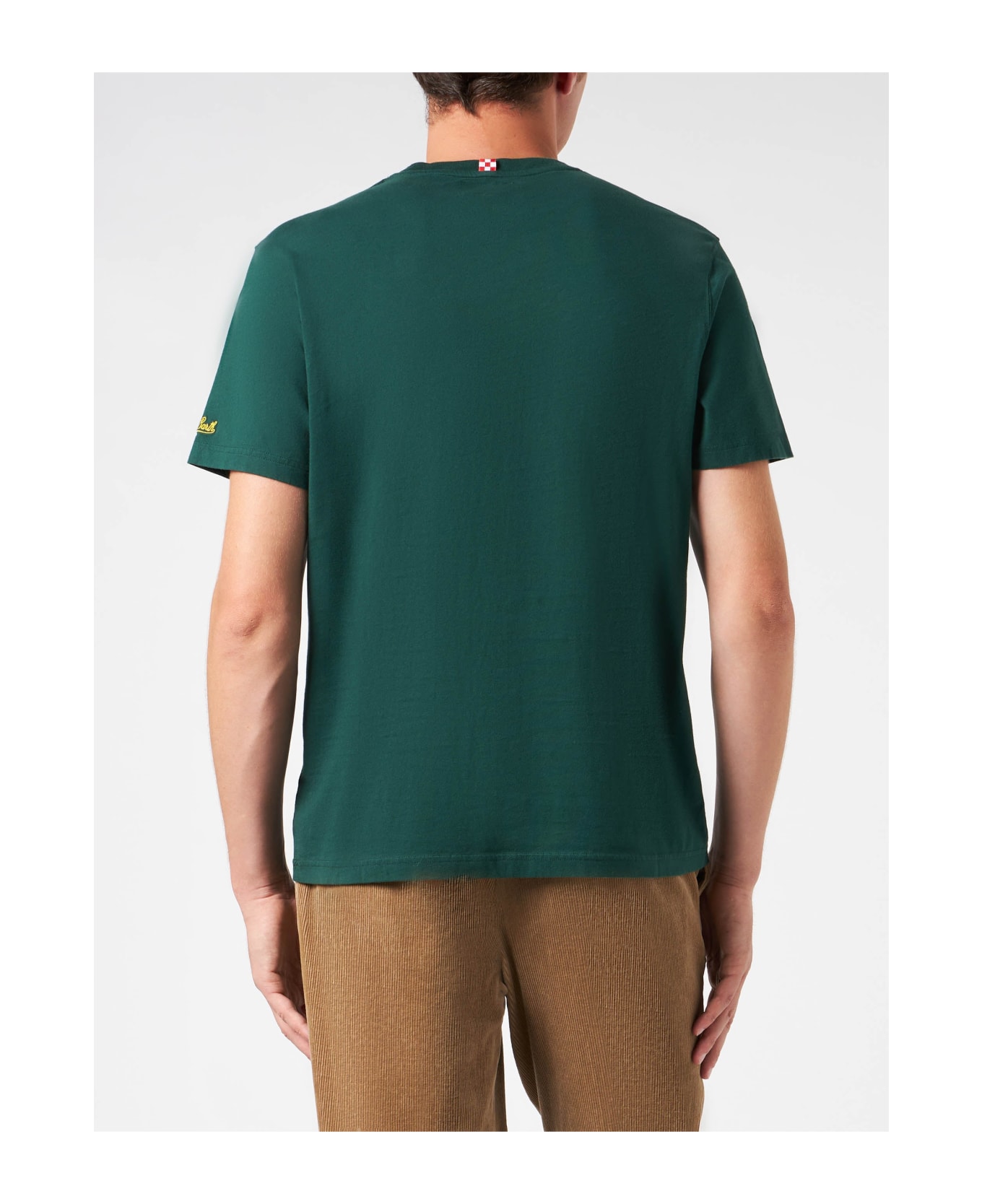 MC2 Saint Barth Man Heavy Cotton T-shirt With Tequila Print - GREEN
