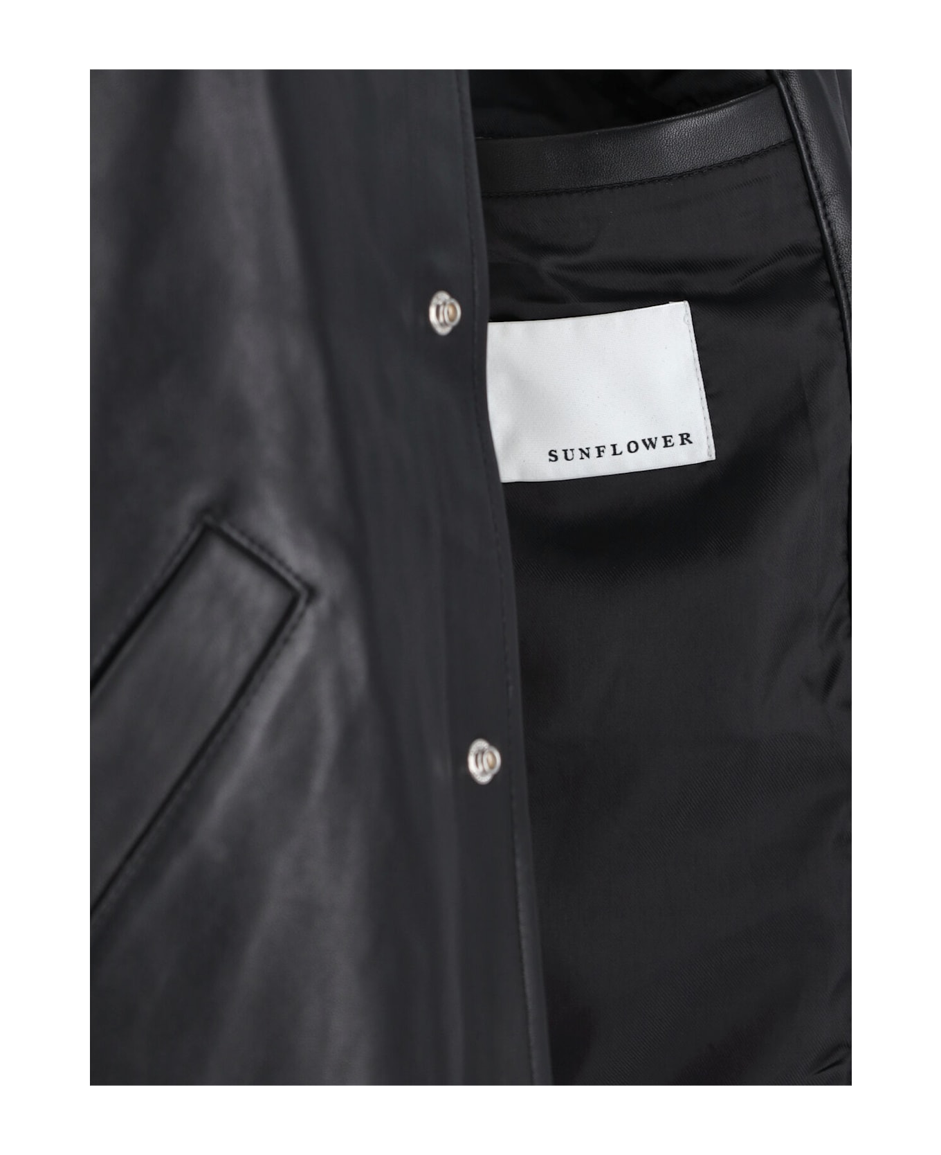 Sunflower Lamb Leather Jacket - Black  