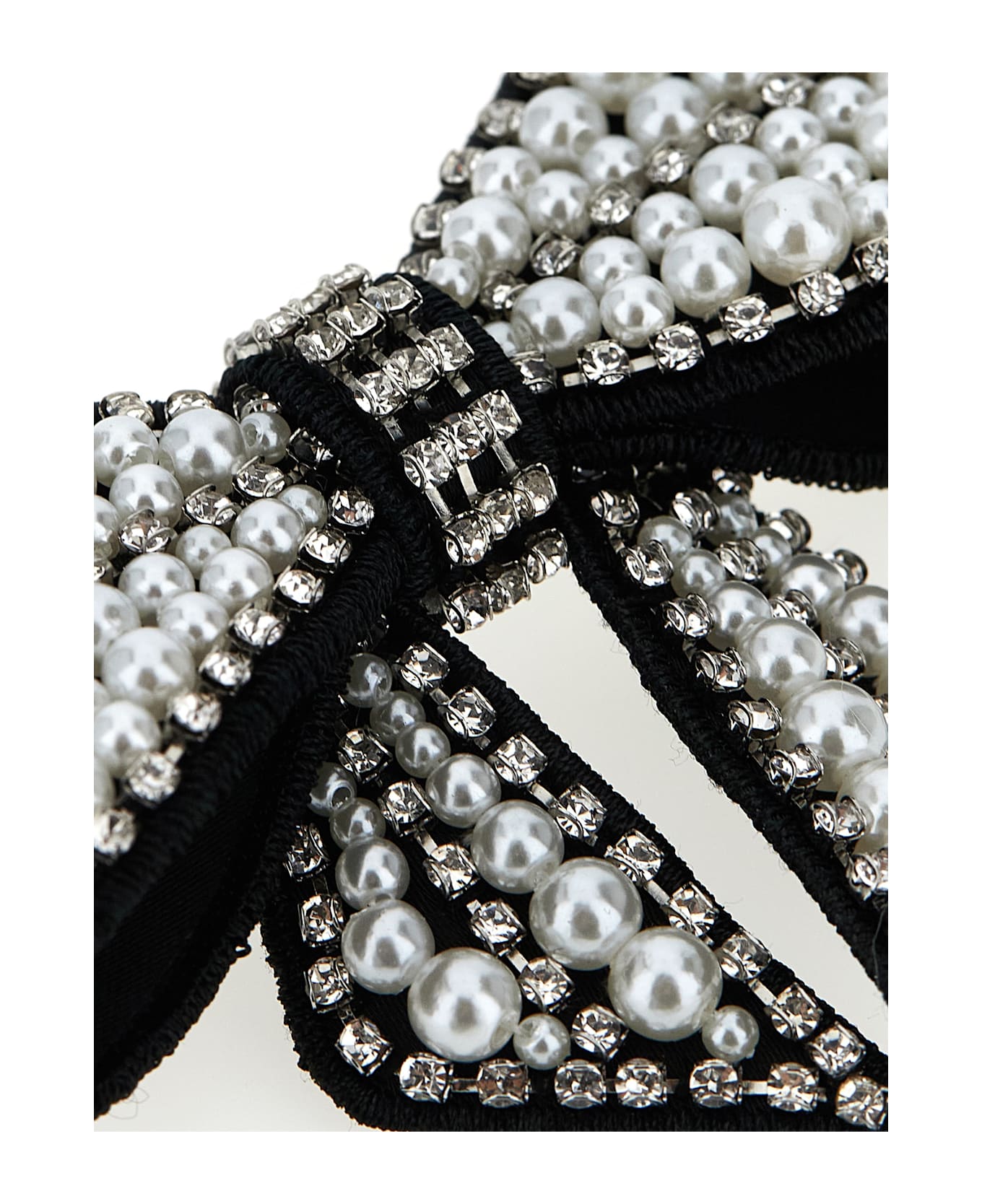 self-portrait 'black Pearl Satin Bow' Hair Clip - Black  