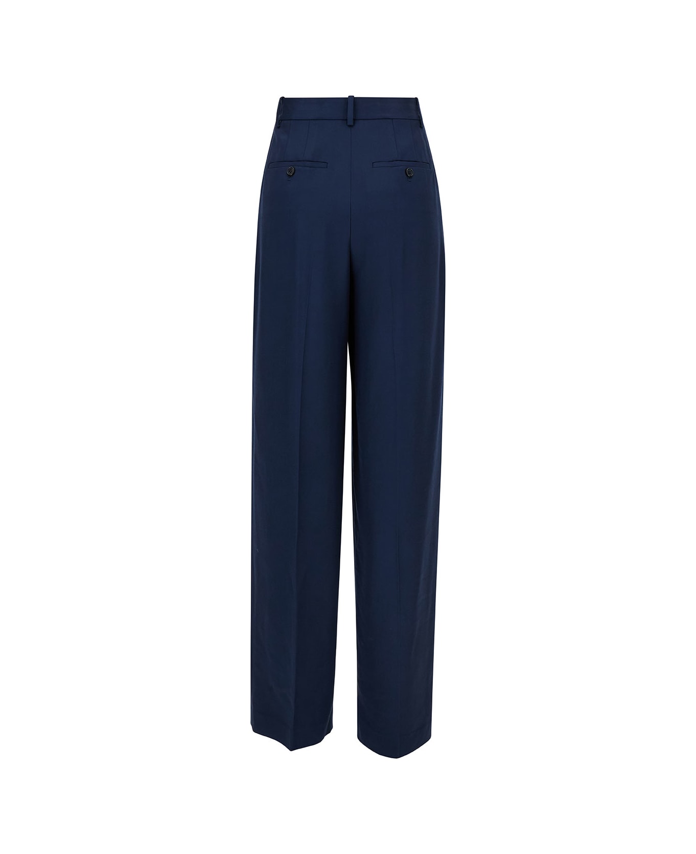 Theory Blue Pants With Pinces Detail At The Front In Viscose Woman - Blu