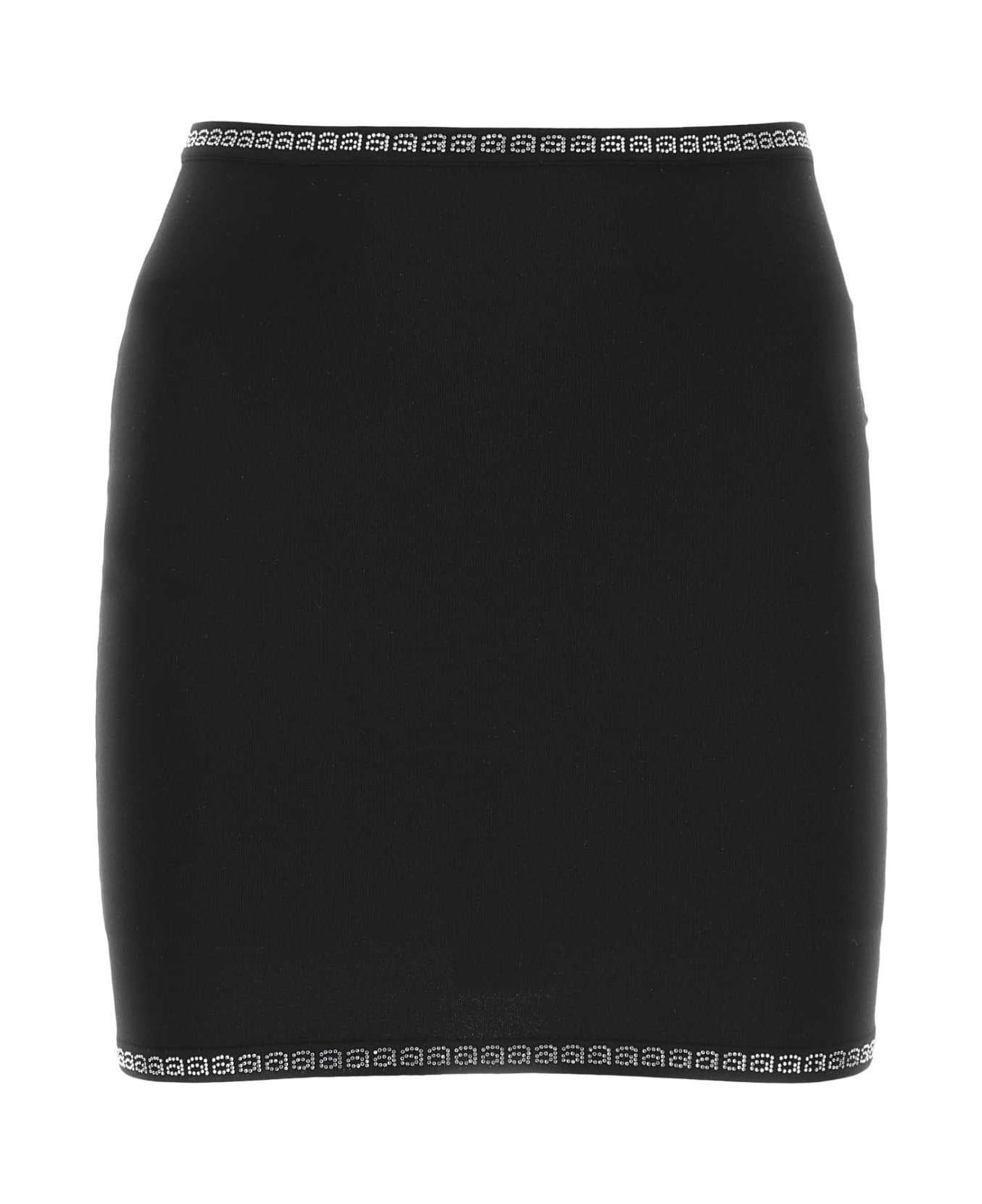 Alexander Wang Black Stretch Nylon Mini Skirt - BLACK