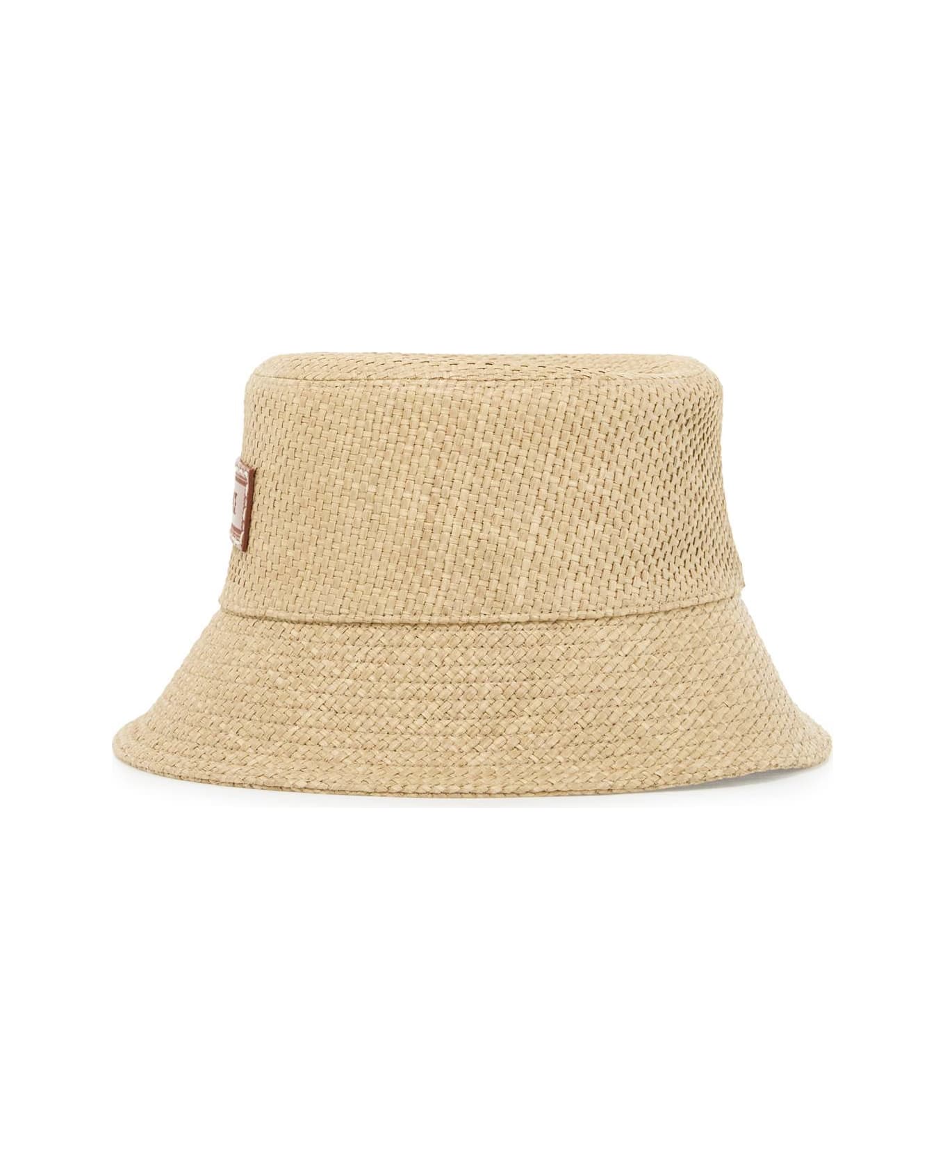 Versace Raffia Bucket Hat For - LINEN+TABACCO (Beige)