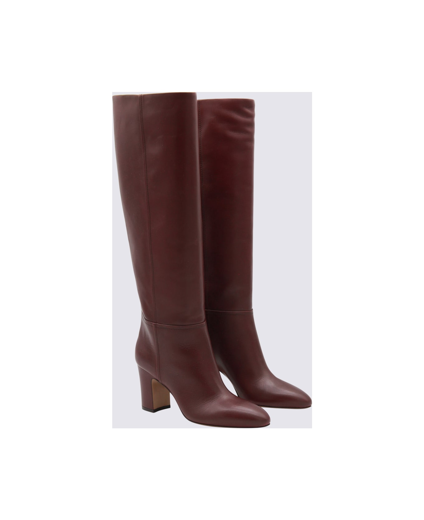 Paris Texas Brown Leather Boots - ROUGE NOIR