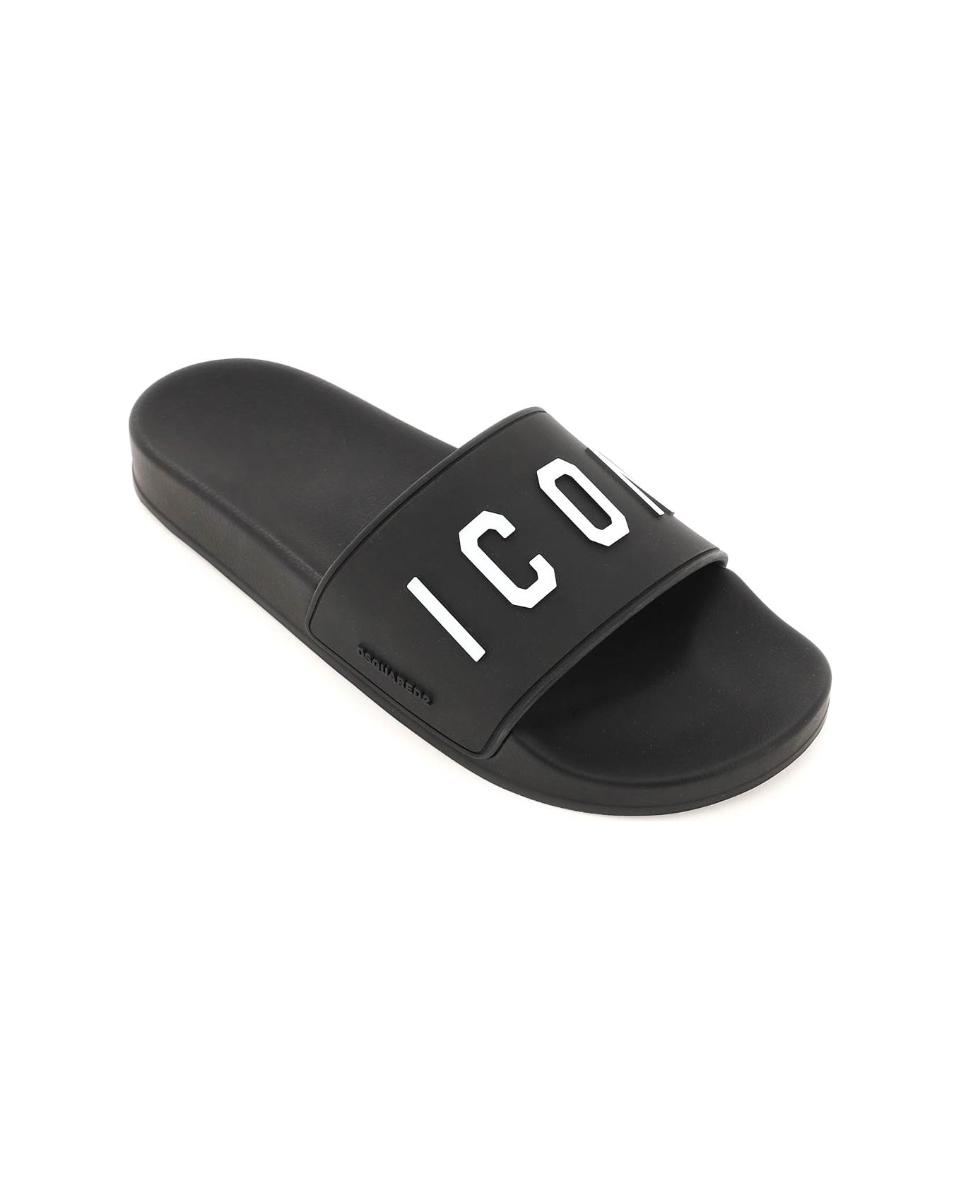 Dsquared2 Icon Logo Flat Sandals - Black