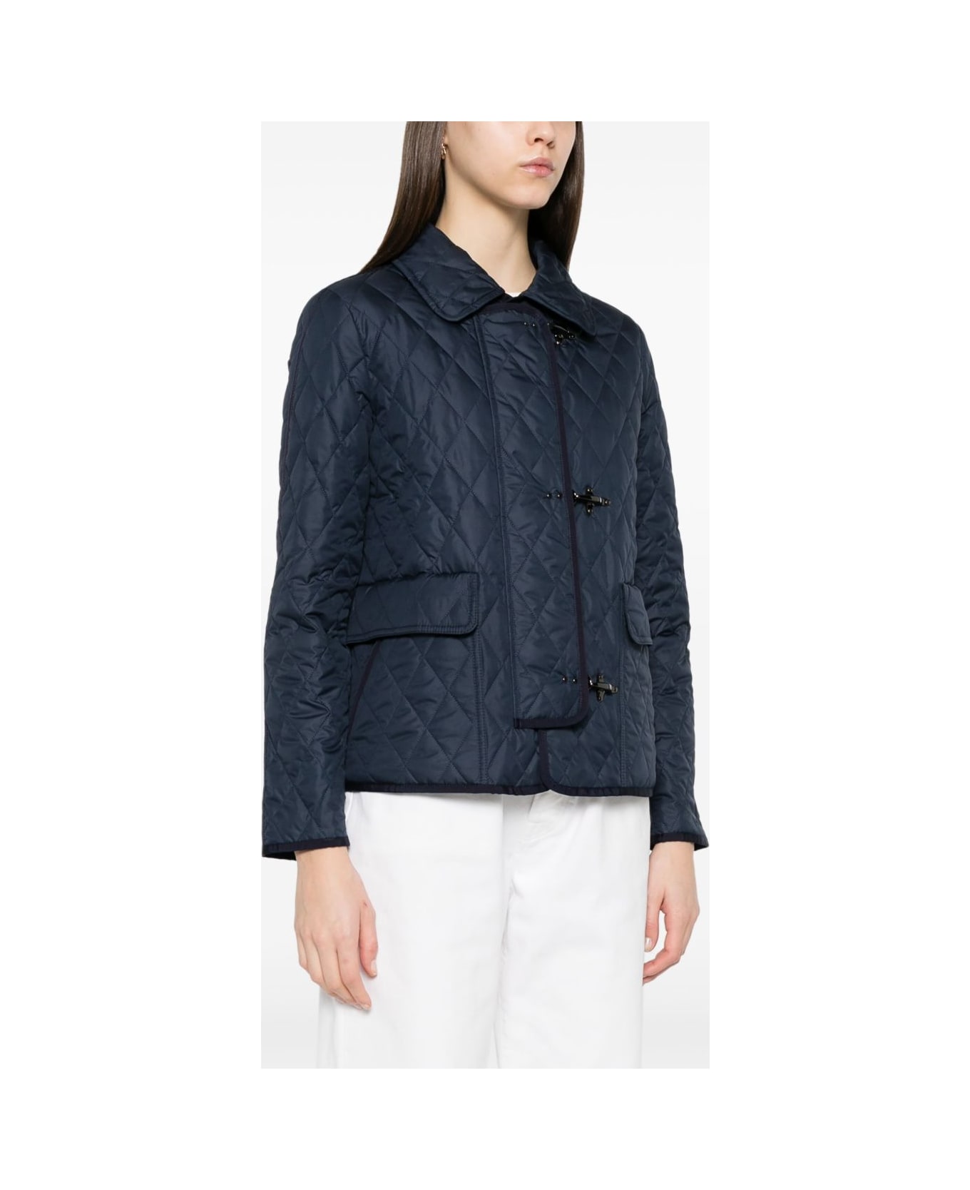 Fay 3ganci Quilted Jacket - Blue