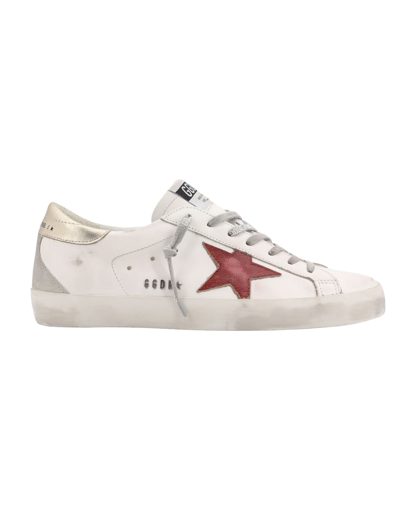 Golden Goose Leather Sneakers With Back Laminated Patch - White