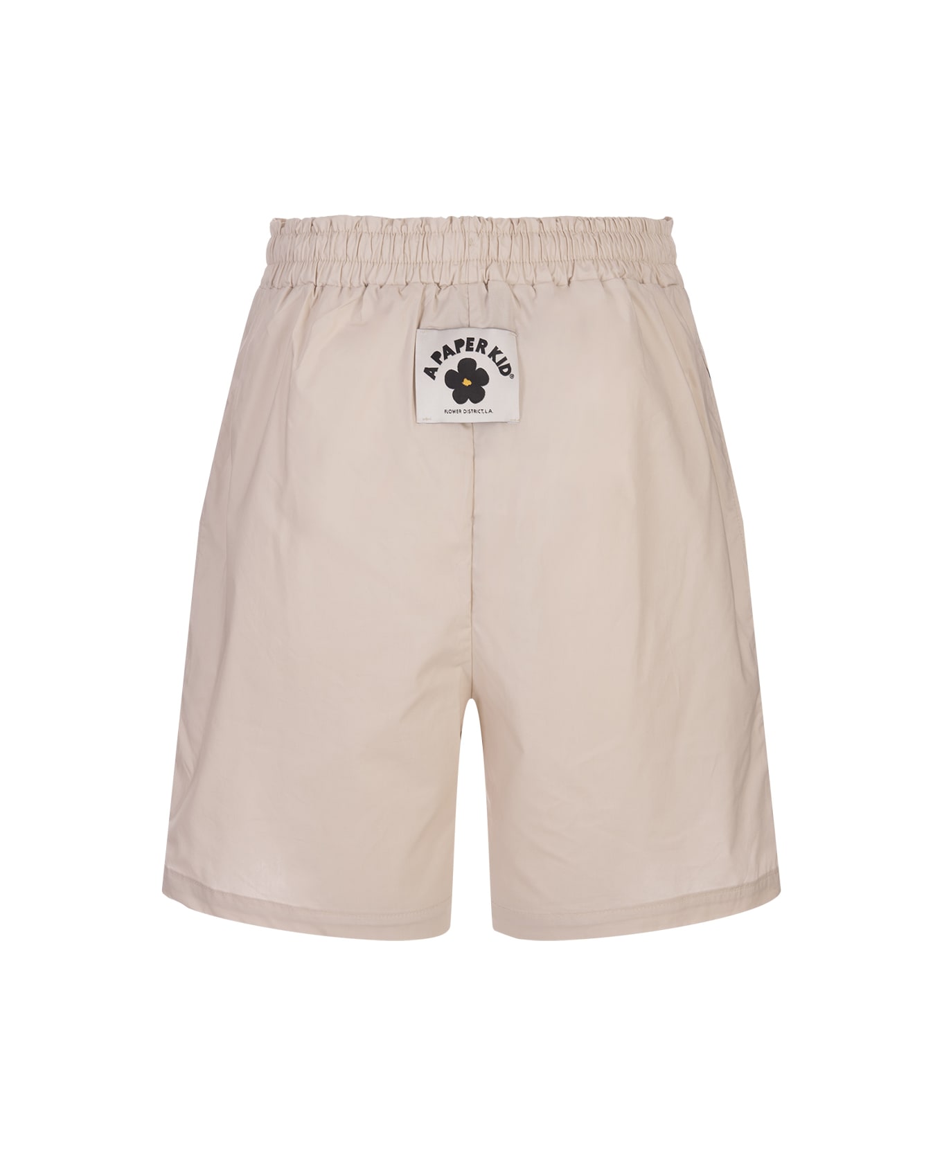 A Paper Kid Sand Shorts With Pinces And Logo Label - Brown