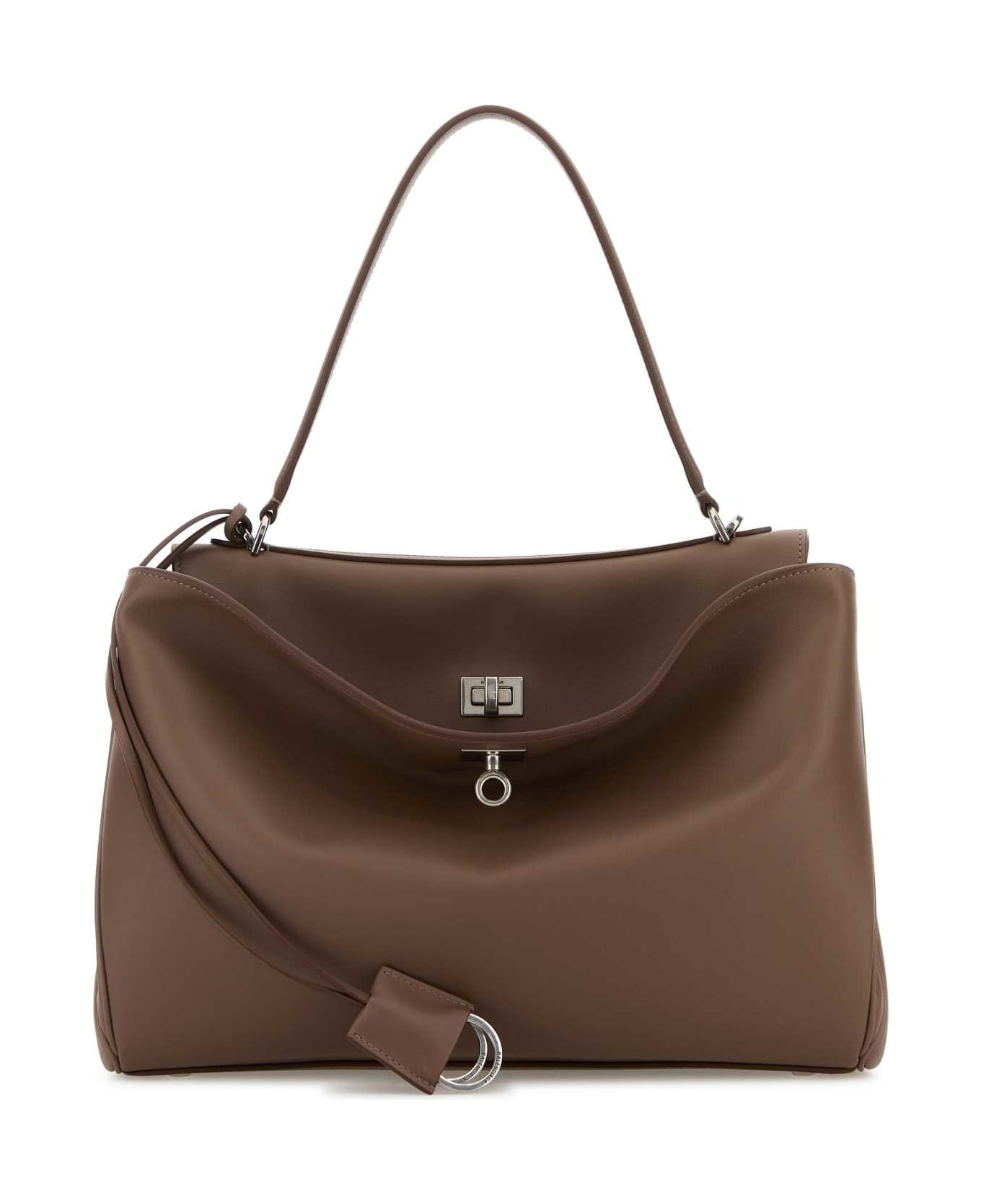 Balenciaga Brown Leather Medium Rodeo Handbag - TAUPE