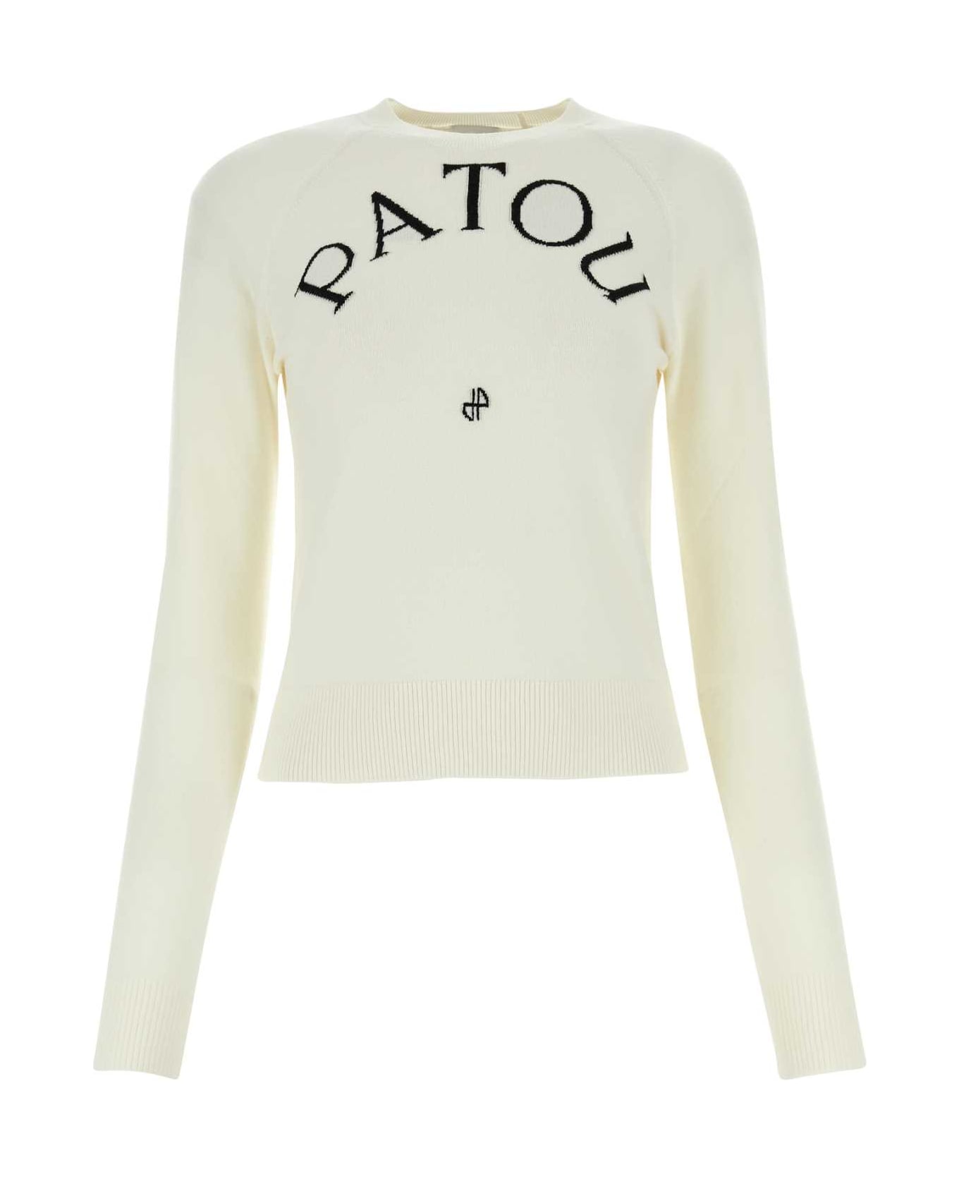 Patou White Wool Blend Sweater - WHITE