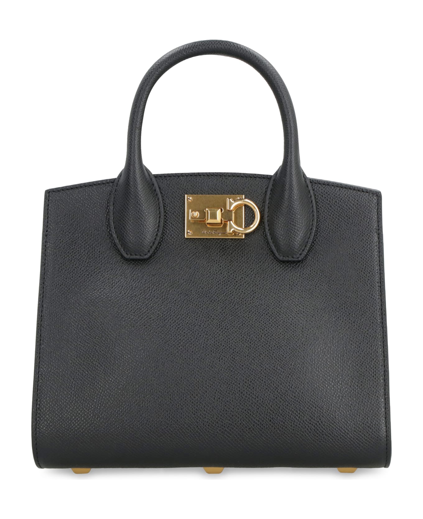 Ferragamo Studio Box Leather Mini Handbag - black