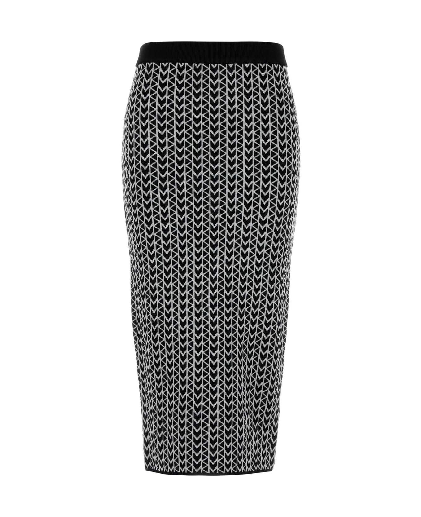 Michael Kors Embroidered Stretch Viscose Blend Skirt - NICKEL