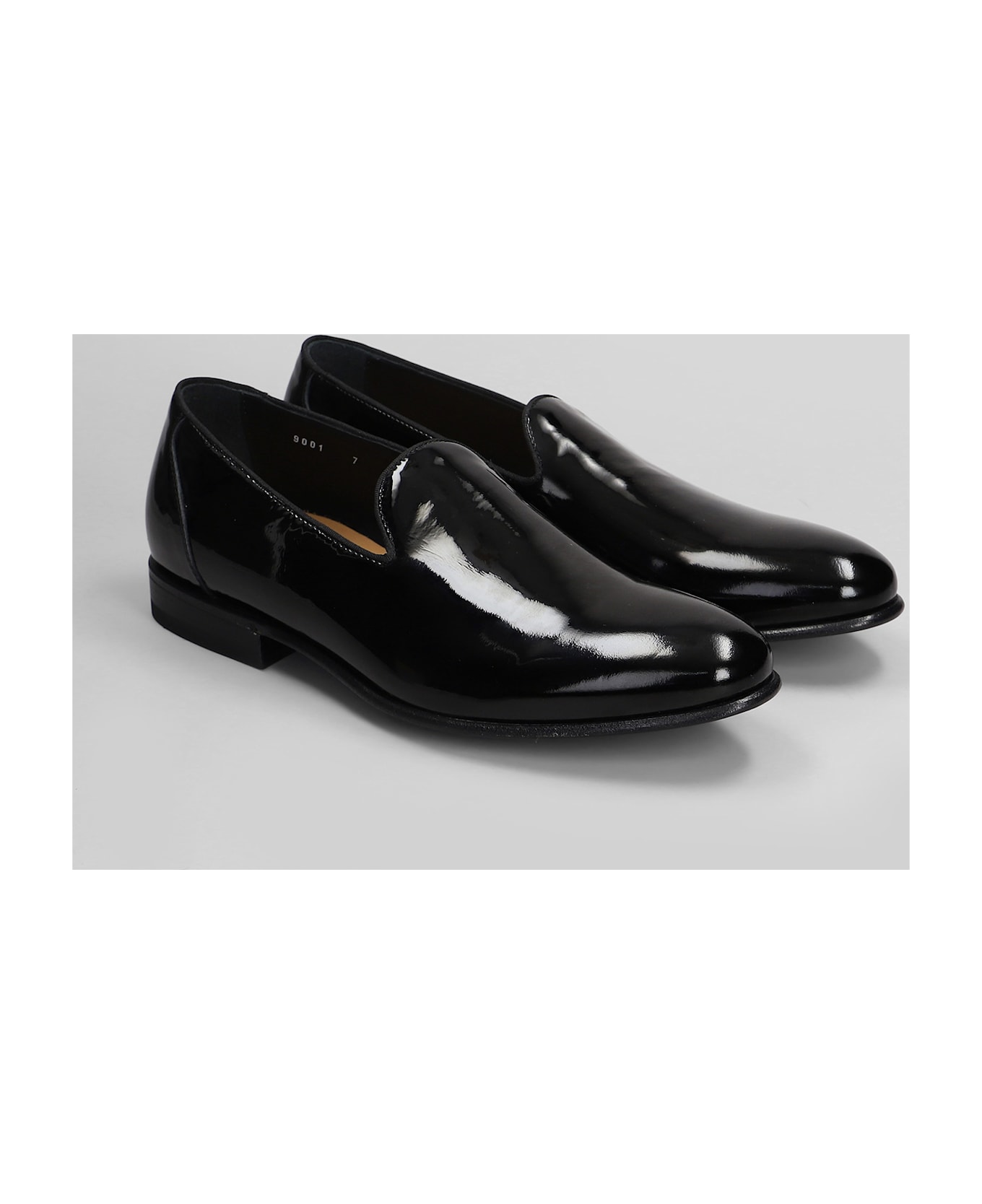 Green George Loafers In Black Patent Leather - black