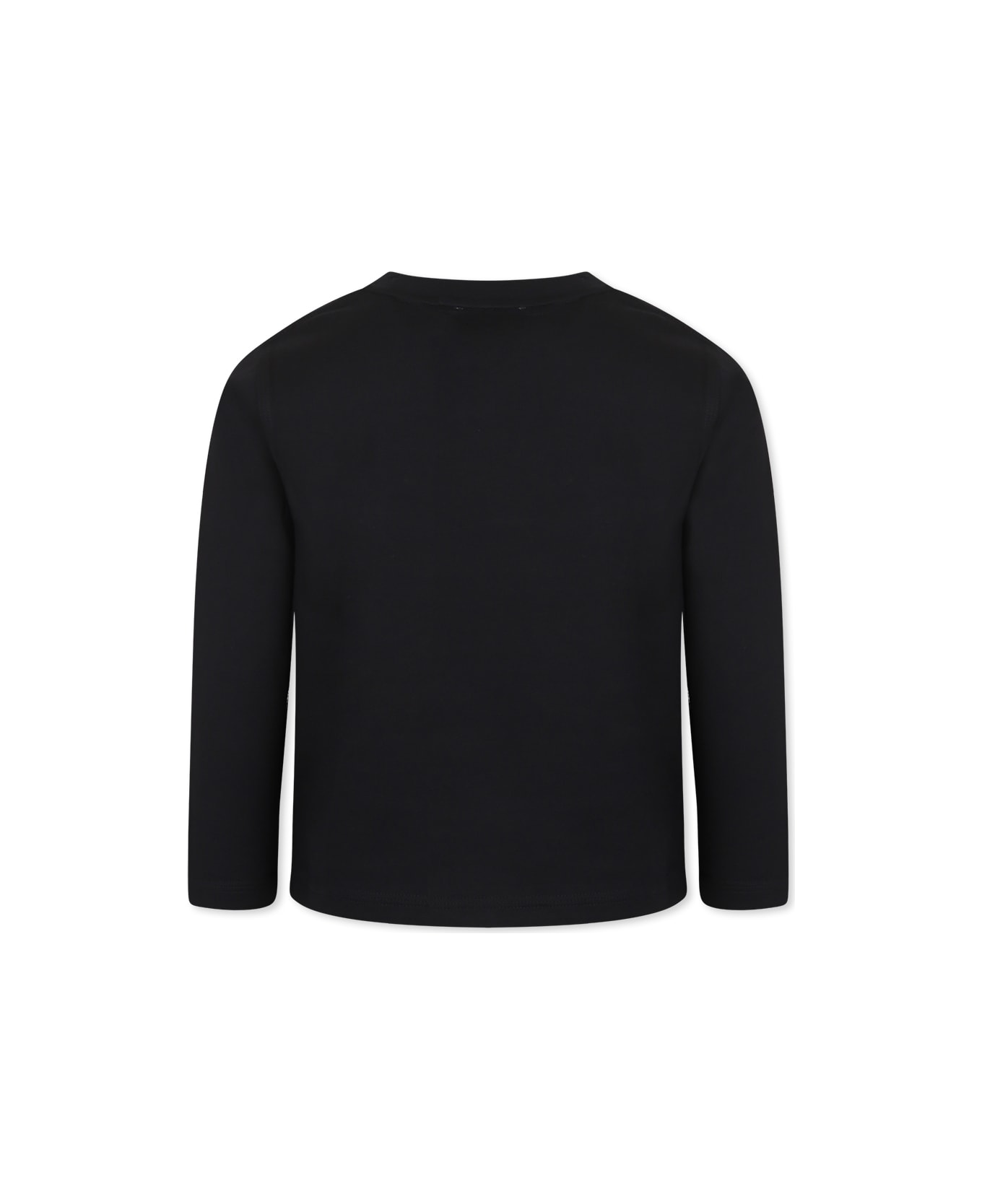 Burberry Black T-shirt For Kids With Logo Patch - Black