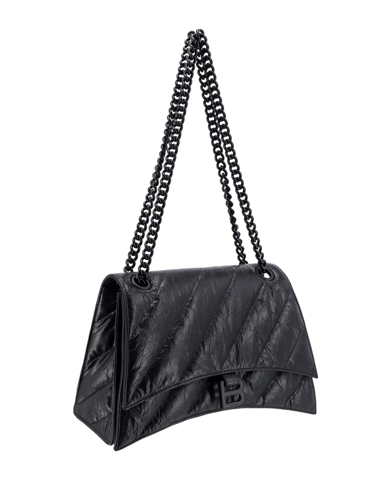 Balenciaga Crush Shoulder Bag - Black