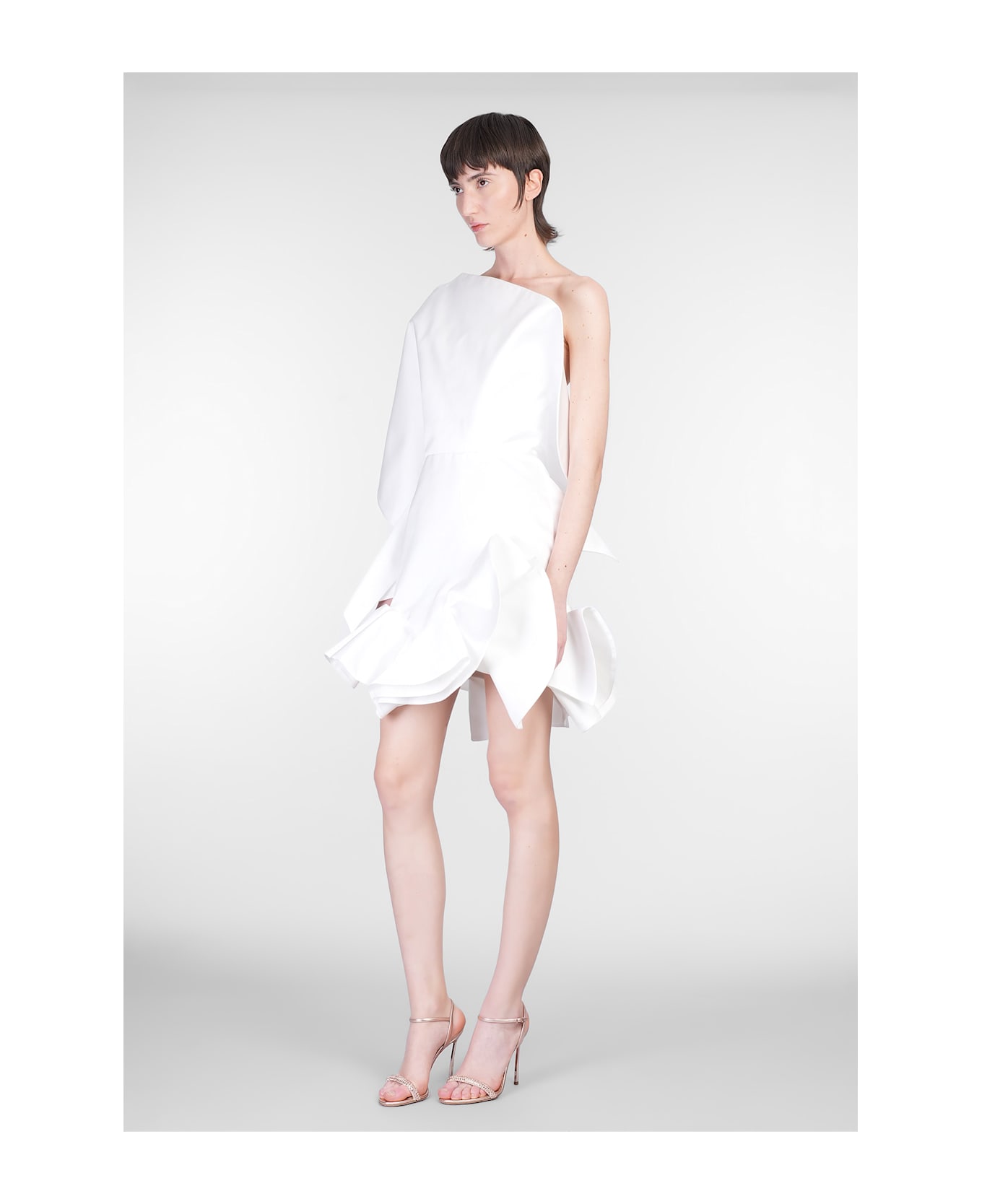 Del Core Mini Dress In White Polyester - white