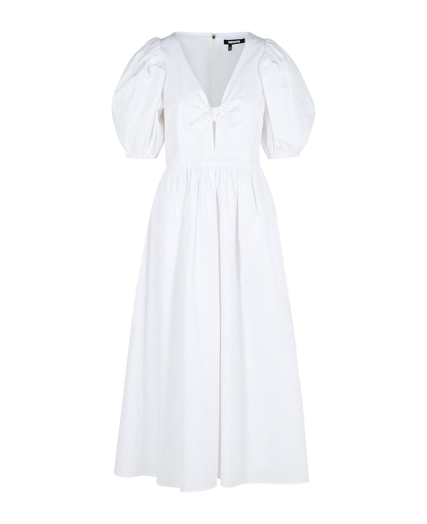 Rotate by Birger Christensen Puff Sleeve Midi Dress - White