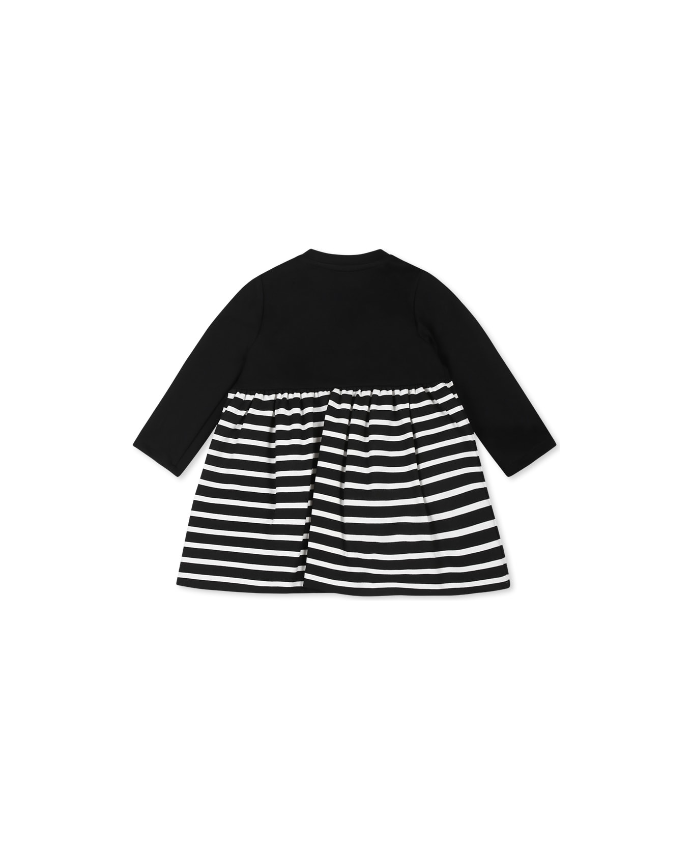 Balmain Black Dress For Baby Girl With Logo - Black