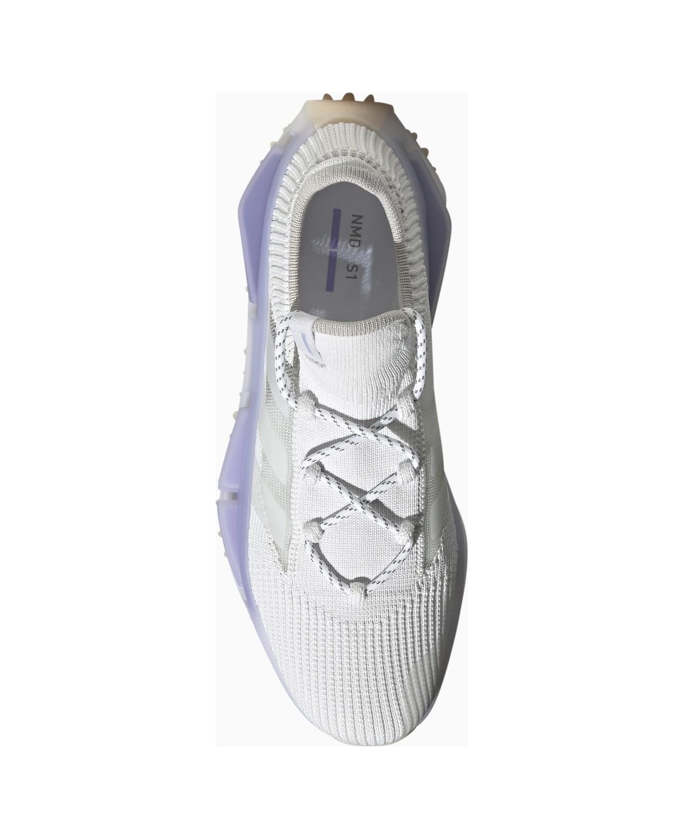 Adidas White Nmd S1 Sneakers - Ftwwht/ftwwht/lpurpl