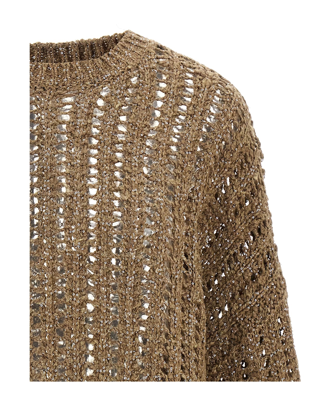 Brunello Cucinelli 
rustic Dazzling Net
 Sweater - Brown