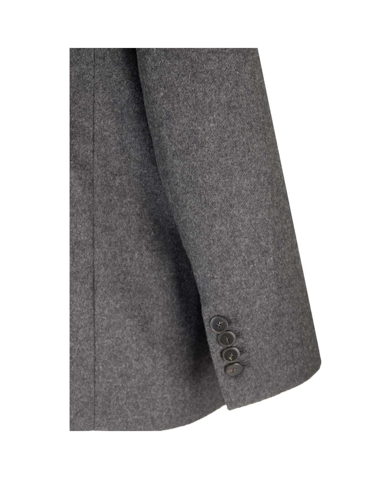 Forte_Forte Wool Cloth Jacket Contrasting Velvet Rever - Grey