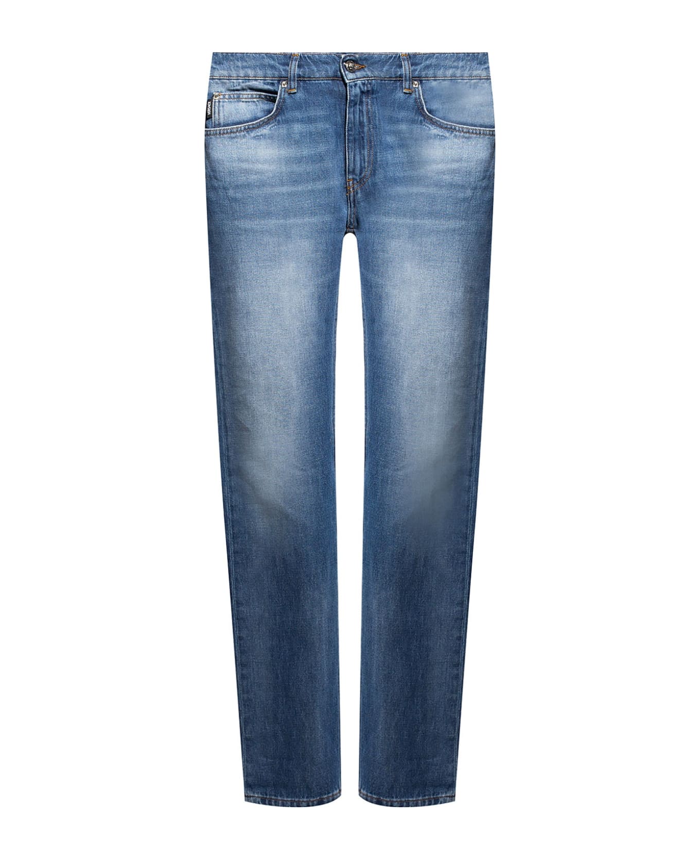 Versace Cotton Logo Denim Jeans - Blue デニム